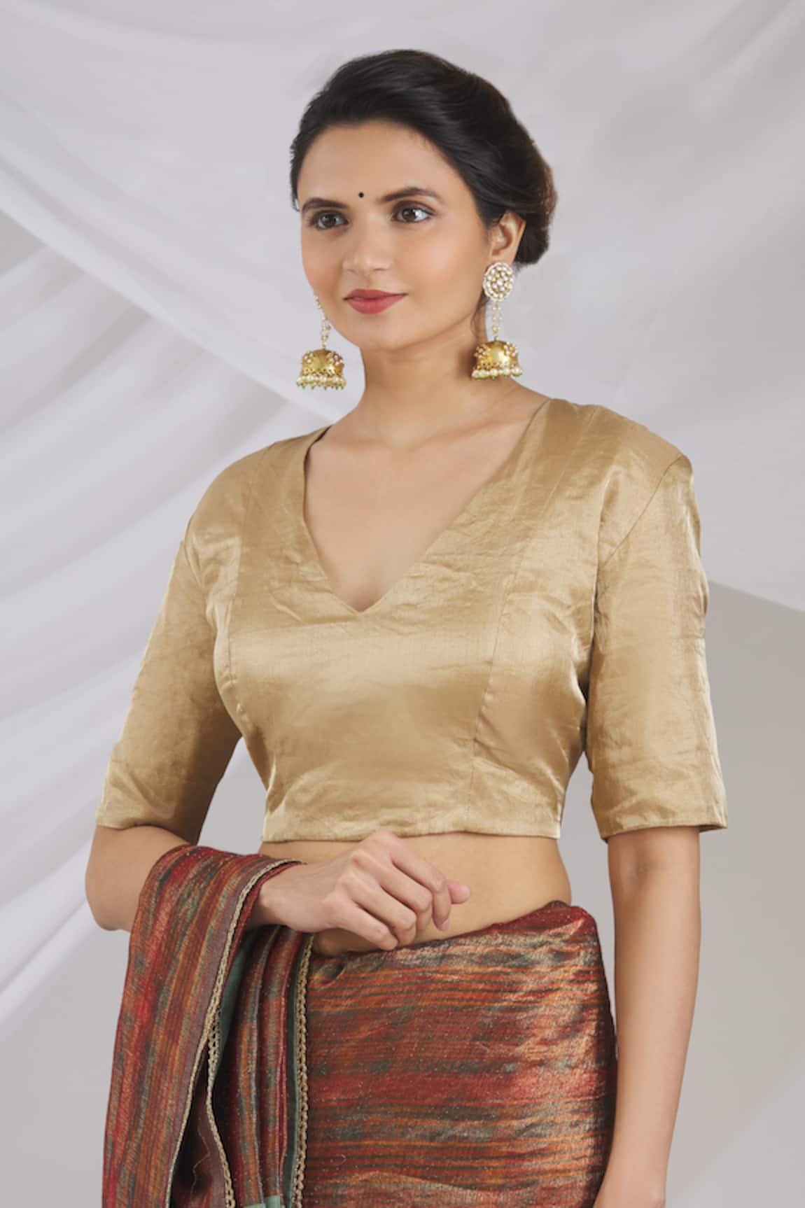 Pranay Baidya Tissue Silk Saree Blouse