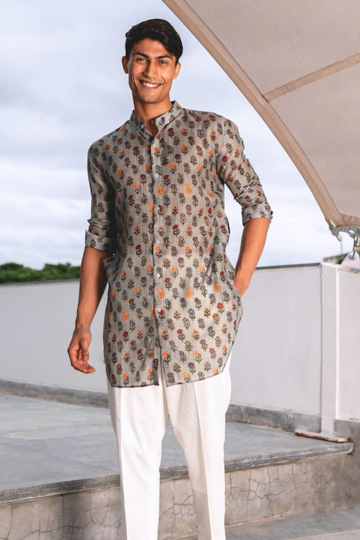 Project Bandi Floral Print Short Kurta