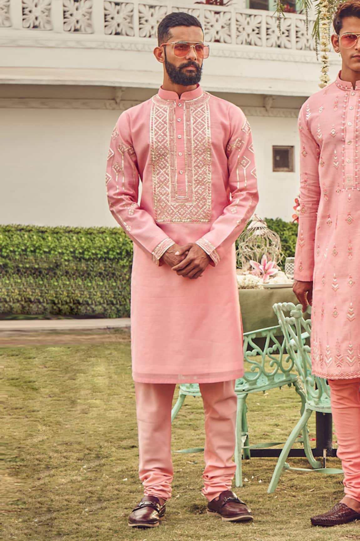 Nitesh Singh Chauhan Chanderi Silk Embroidered Kurta Set