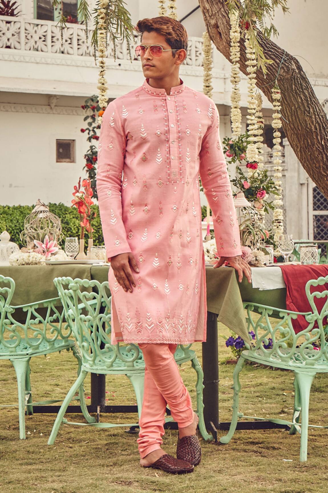 Nitesh Singh Chauhan Chanderi Silk Embroidered Kurta Set