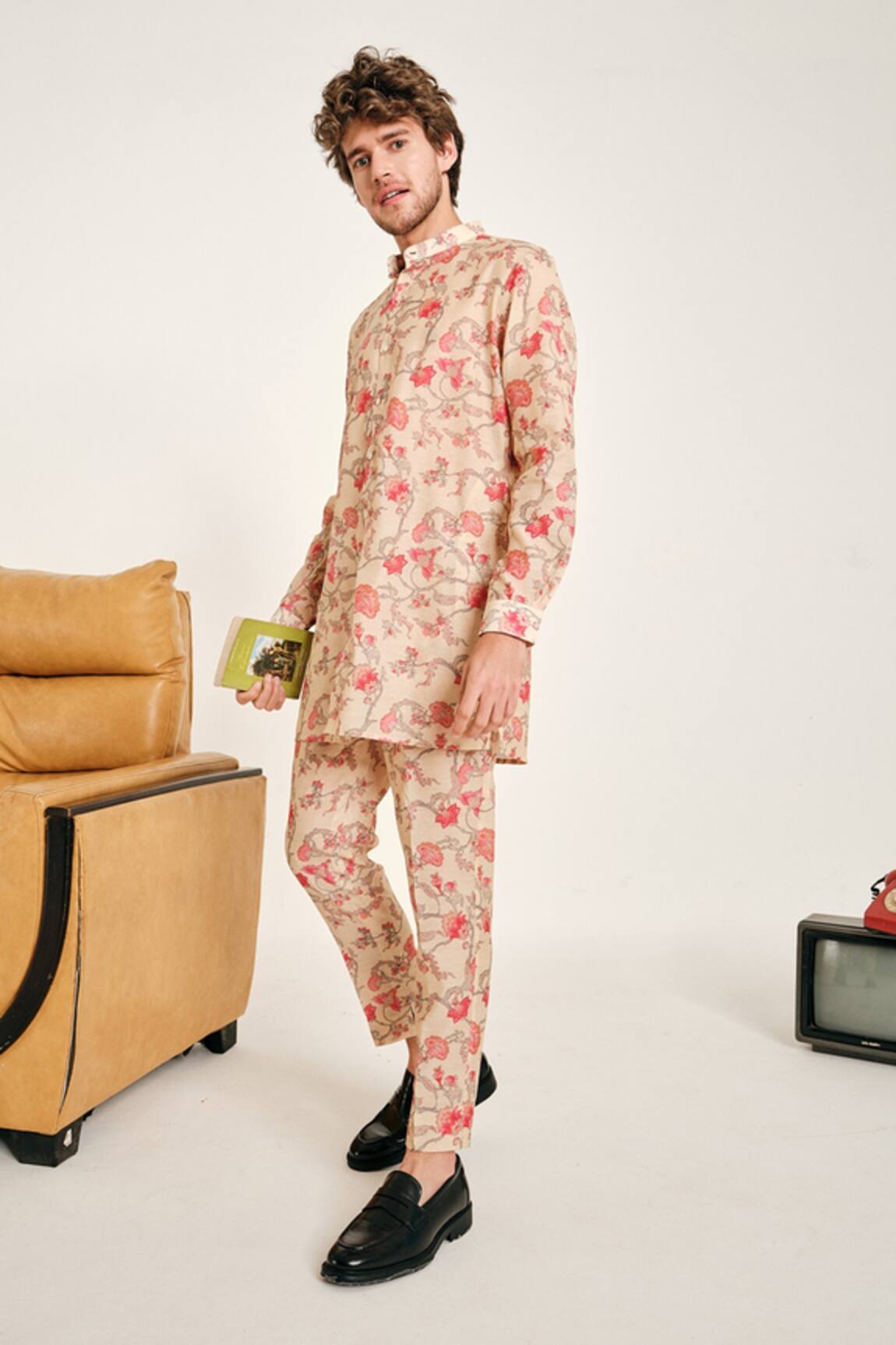 Project Bandi Kora Chanderi Floral Print Kurta Set