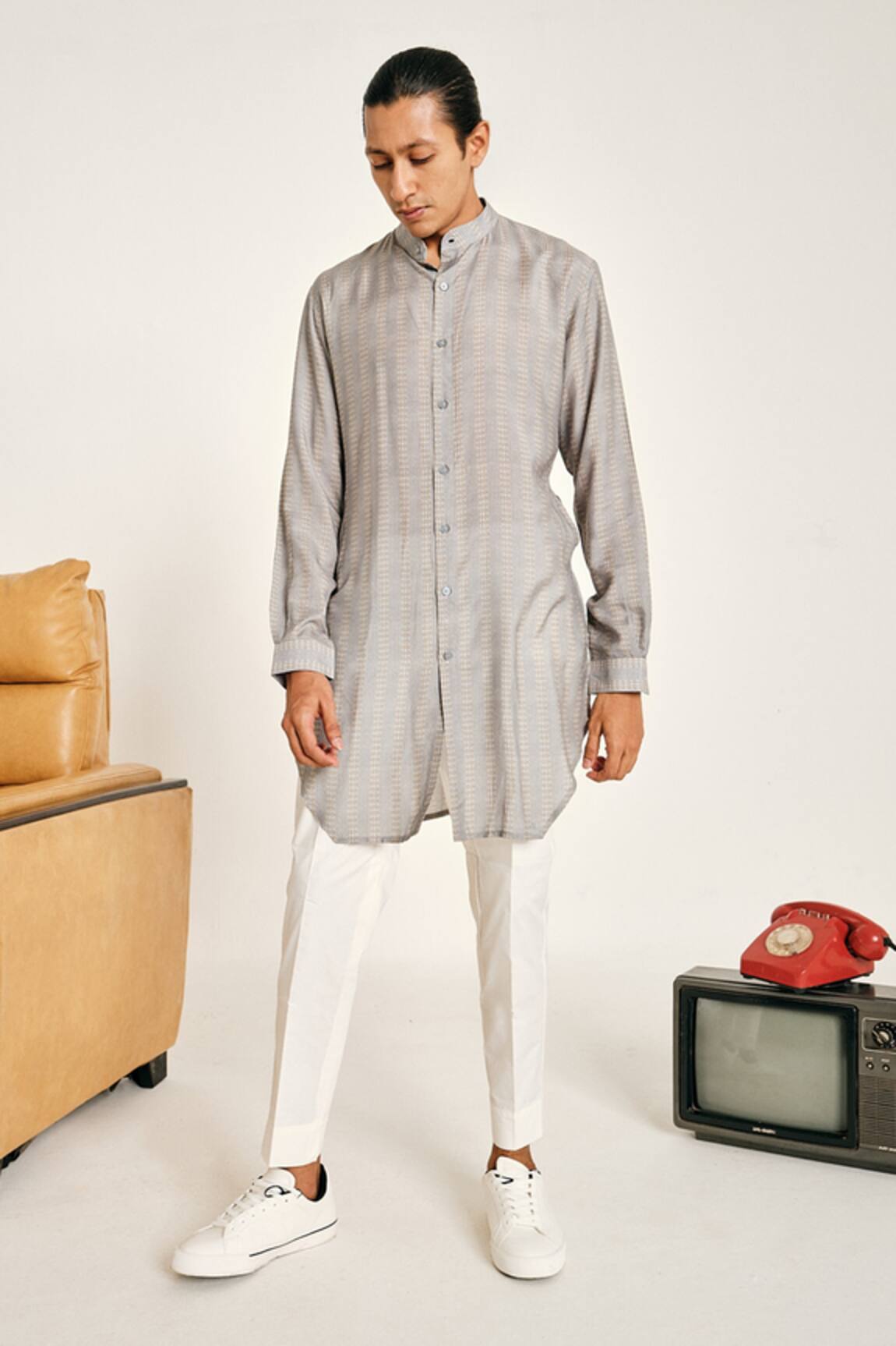 Project Bandi Stripe Print Kurta Set