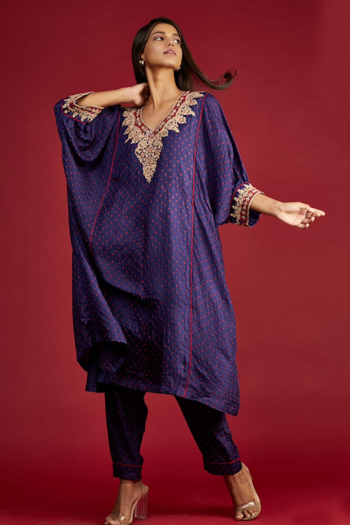 Pink City By Sarika Bandhani Print Kurta & Pant Set 