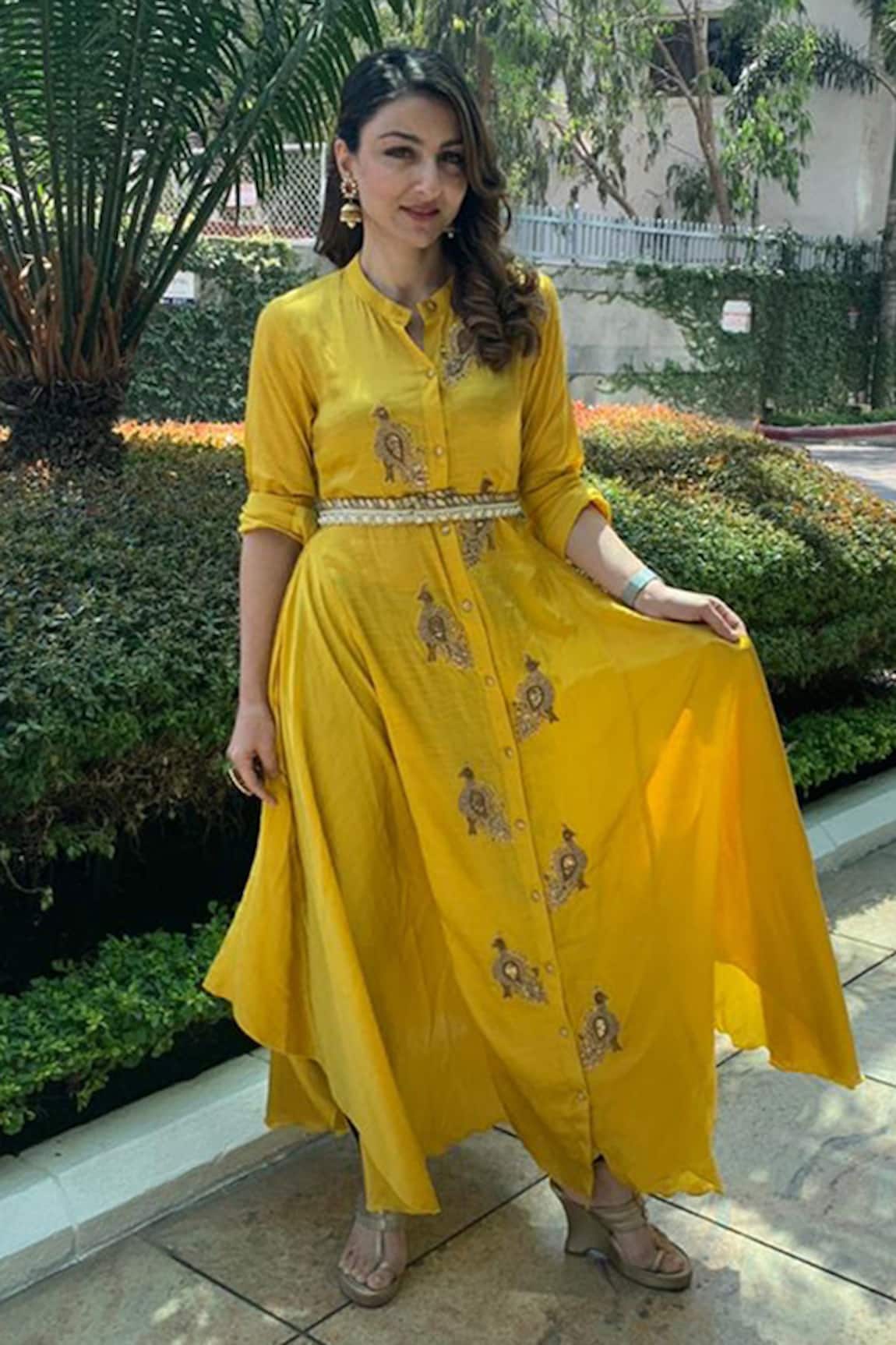 Pink City By Sarika Embroidered Silk Chanderi Dress 