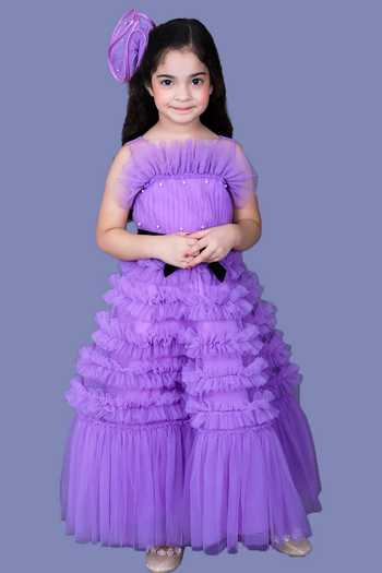 Pinkcow Designs Pvt Ltd Rapunzel Frill Gown 