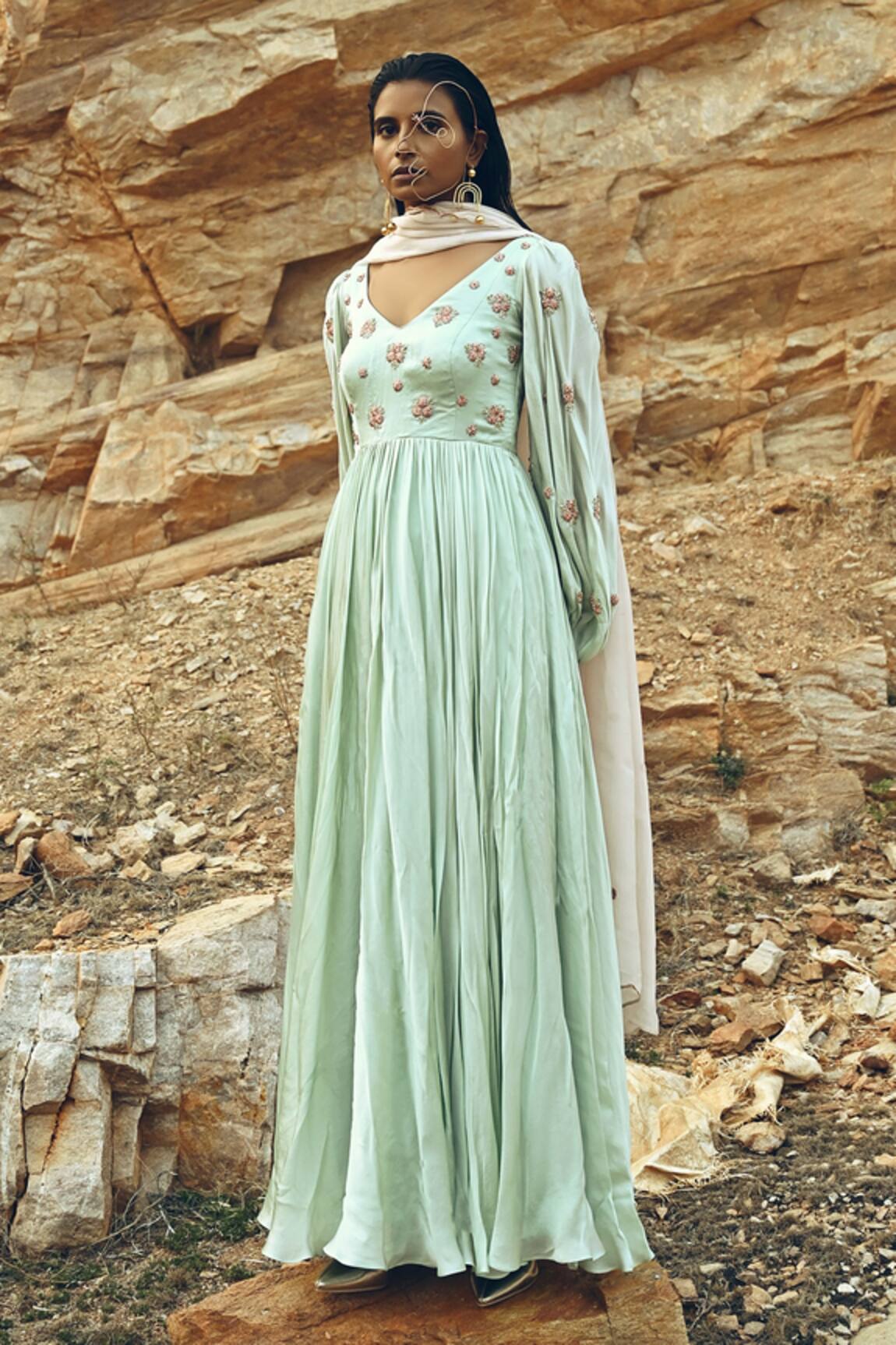 EASE Nakshi Embroidered Anarkali With Dupatta