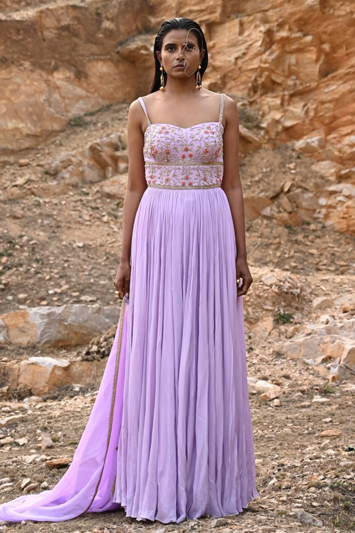 EASE Corset Yoke Embroidered Anarkali 