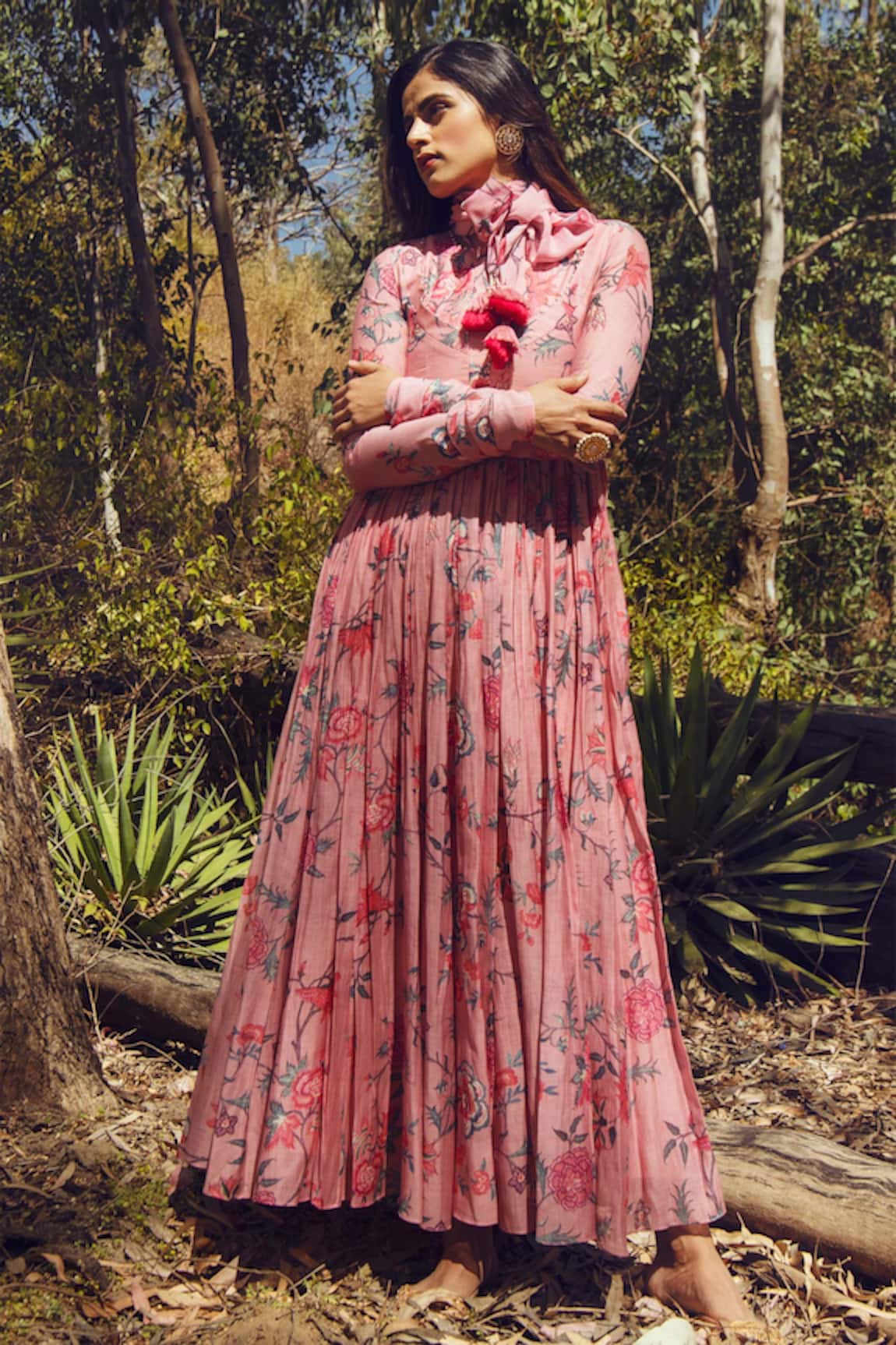 Paulmi And Harsh Printed Anarkali with Scarf 