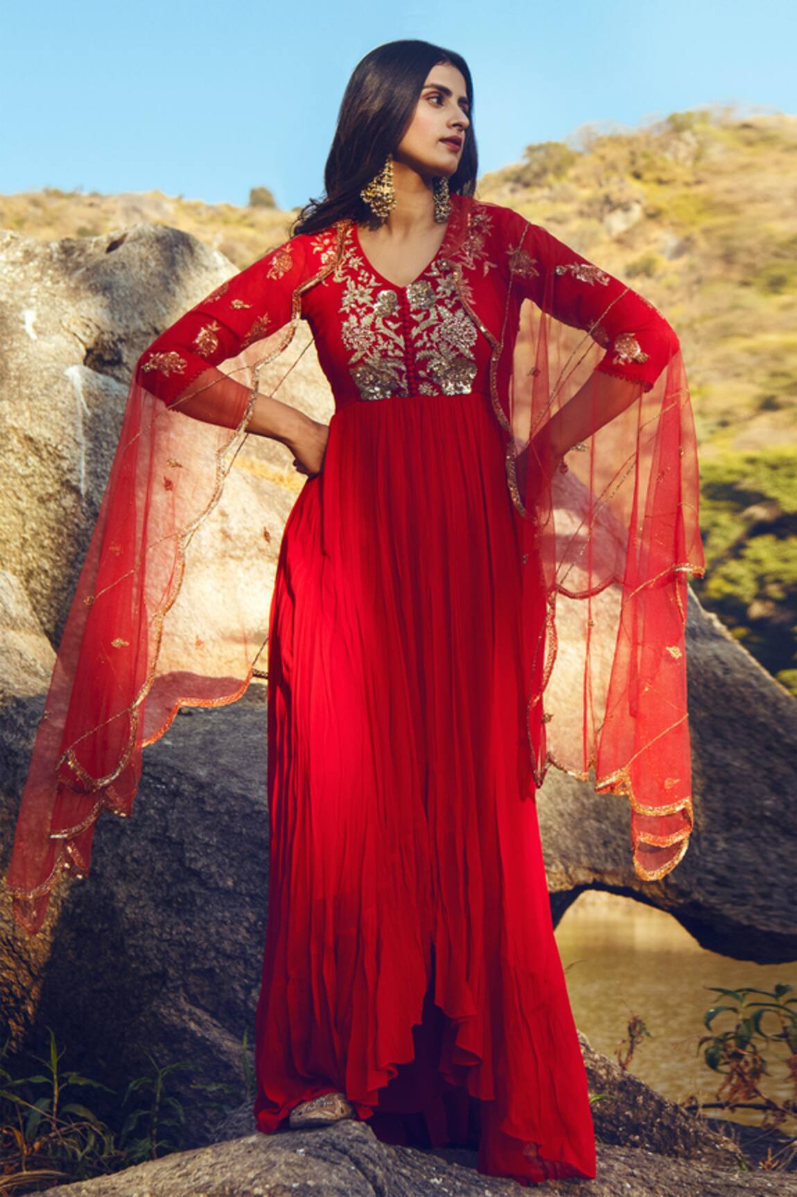 Paulmi and Harsh Embroidered Anarkali with Dupatta