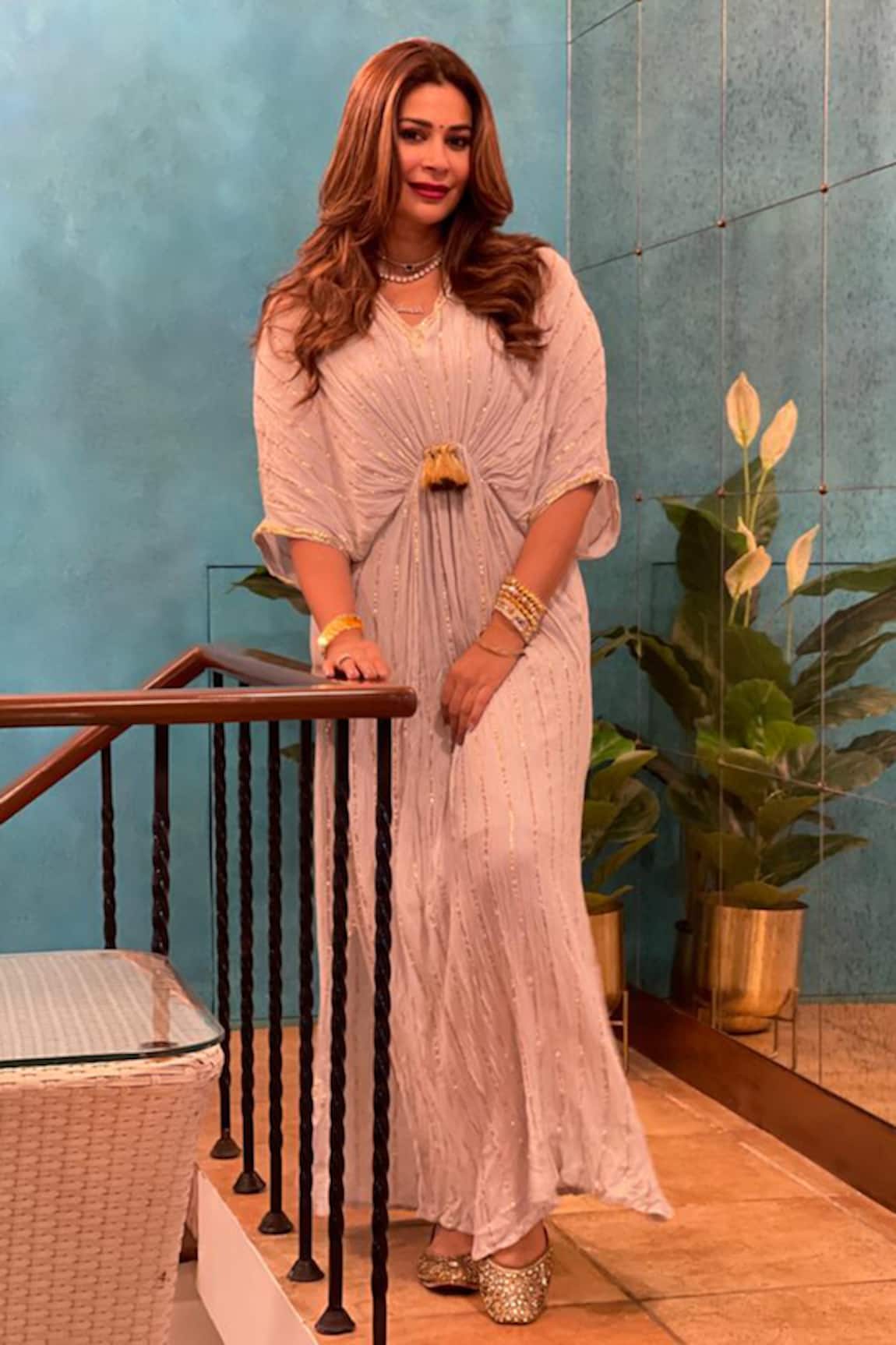 Palak & Mehak Embroidered Kaftan Dress