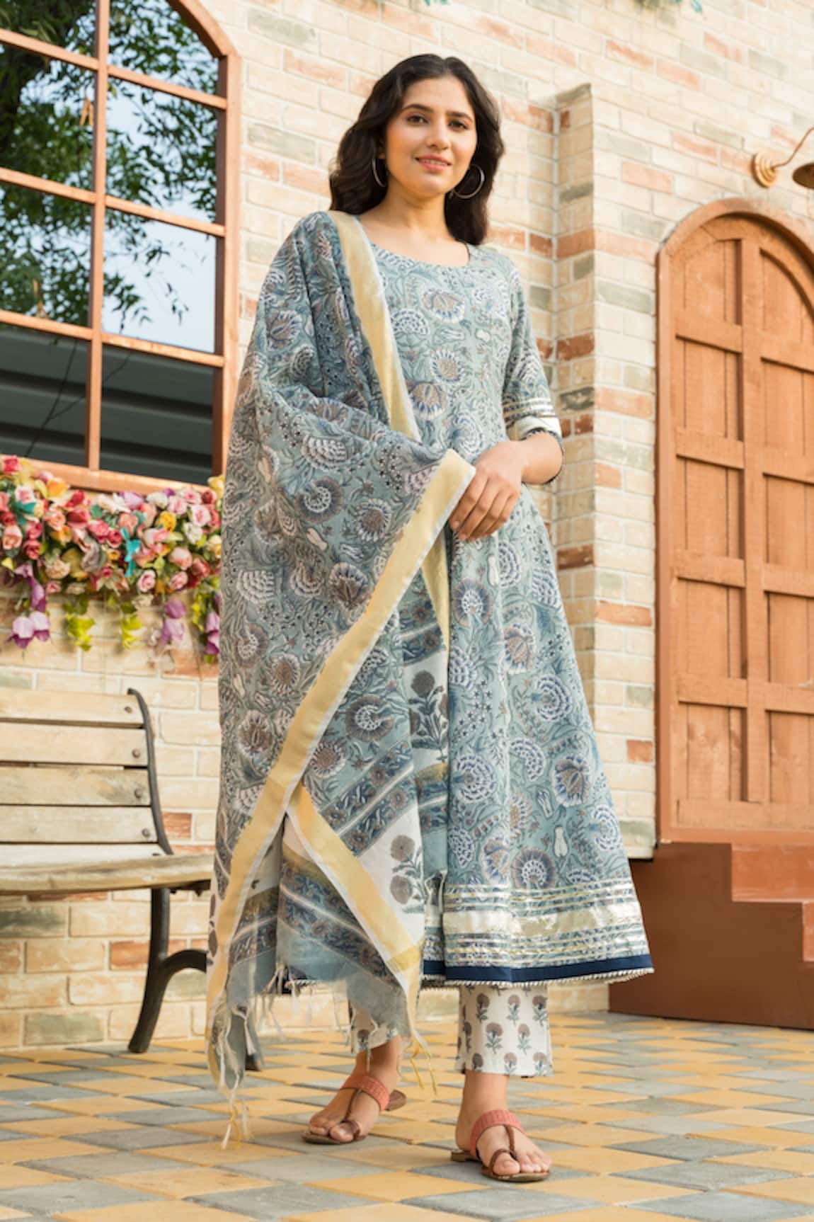 Pheeta Floral Print Anarkali Set