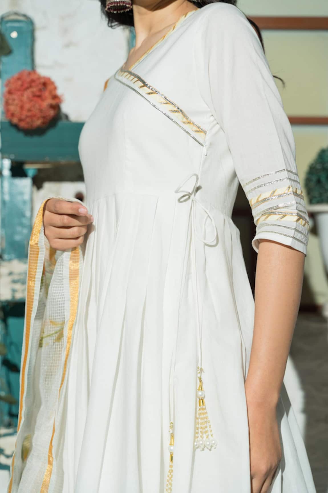 Buy Gorgeous WS853 Malini Long Cotton Dobby Angrakha Dress Online  Kessa