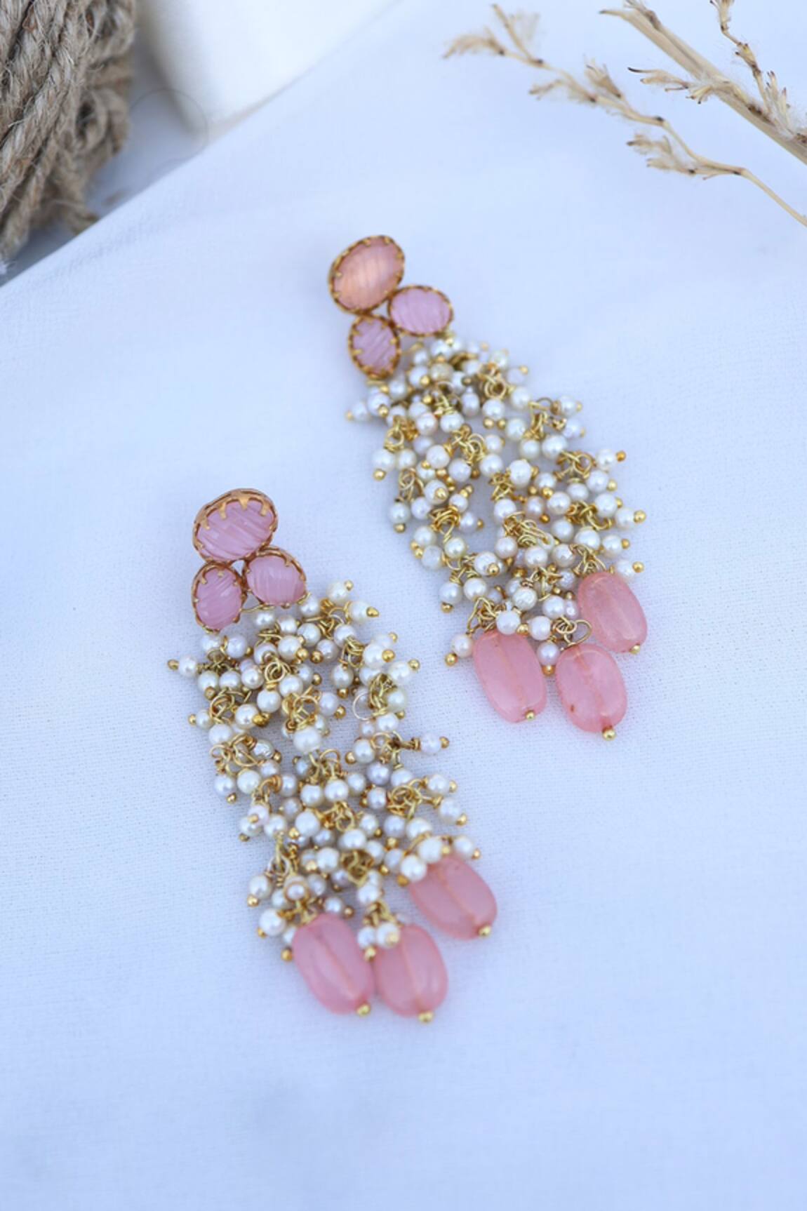 Do Taara Pearl Embellished Dangler Earrings