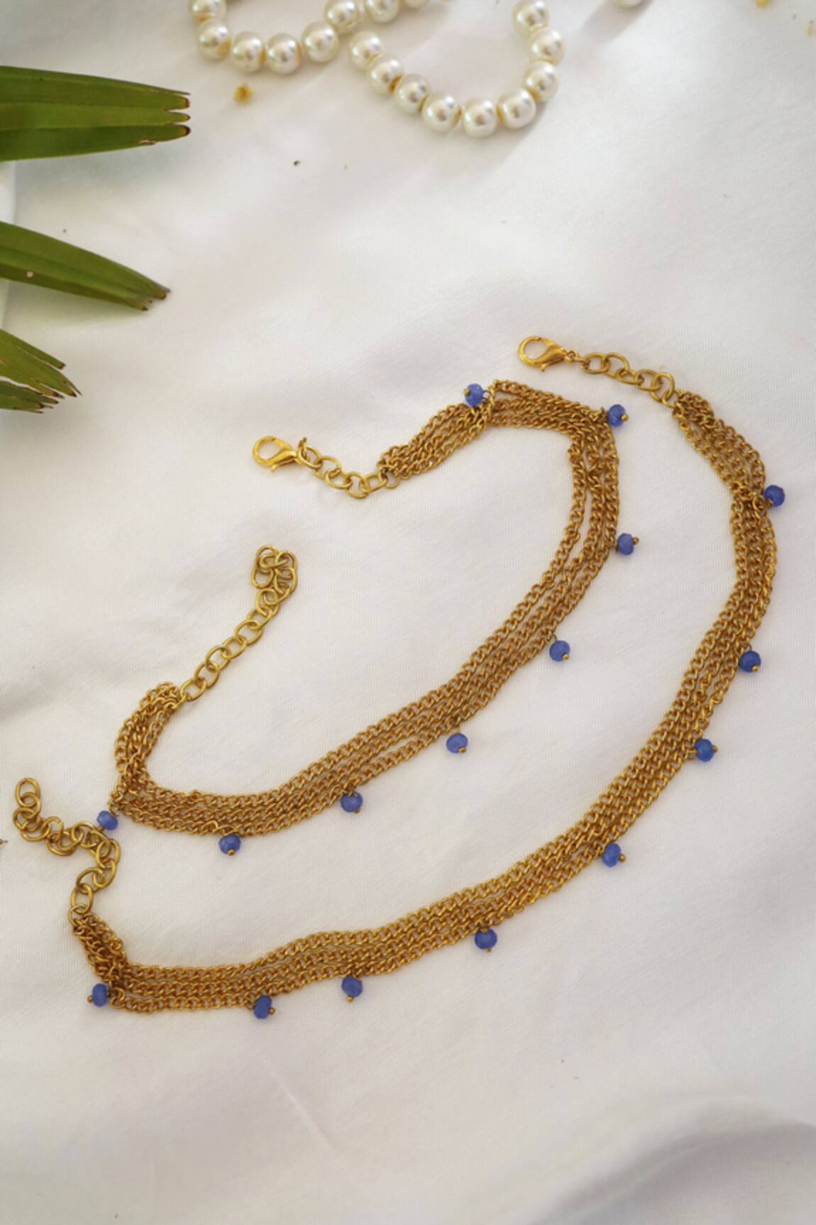 Do Taara Layered Chain Anklets