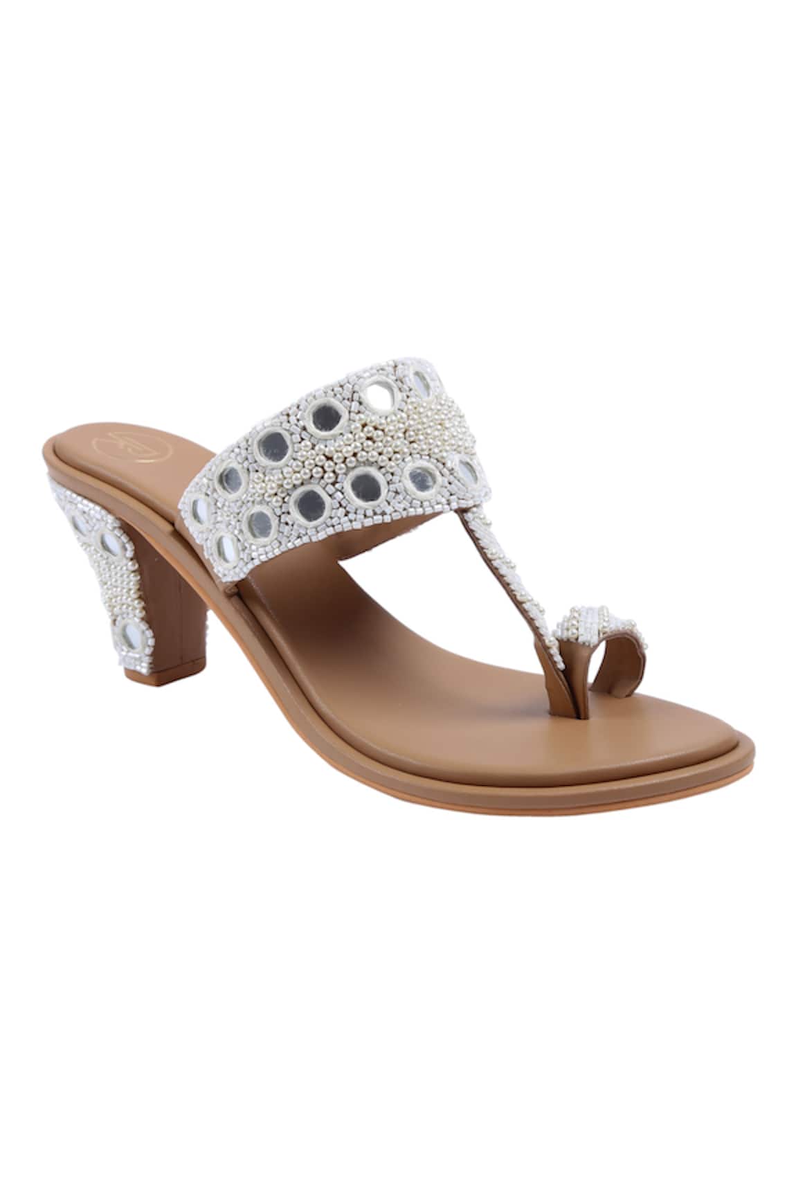Preet Kaur Mirror Embellished Kolhapuri Block Heels 