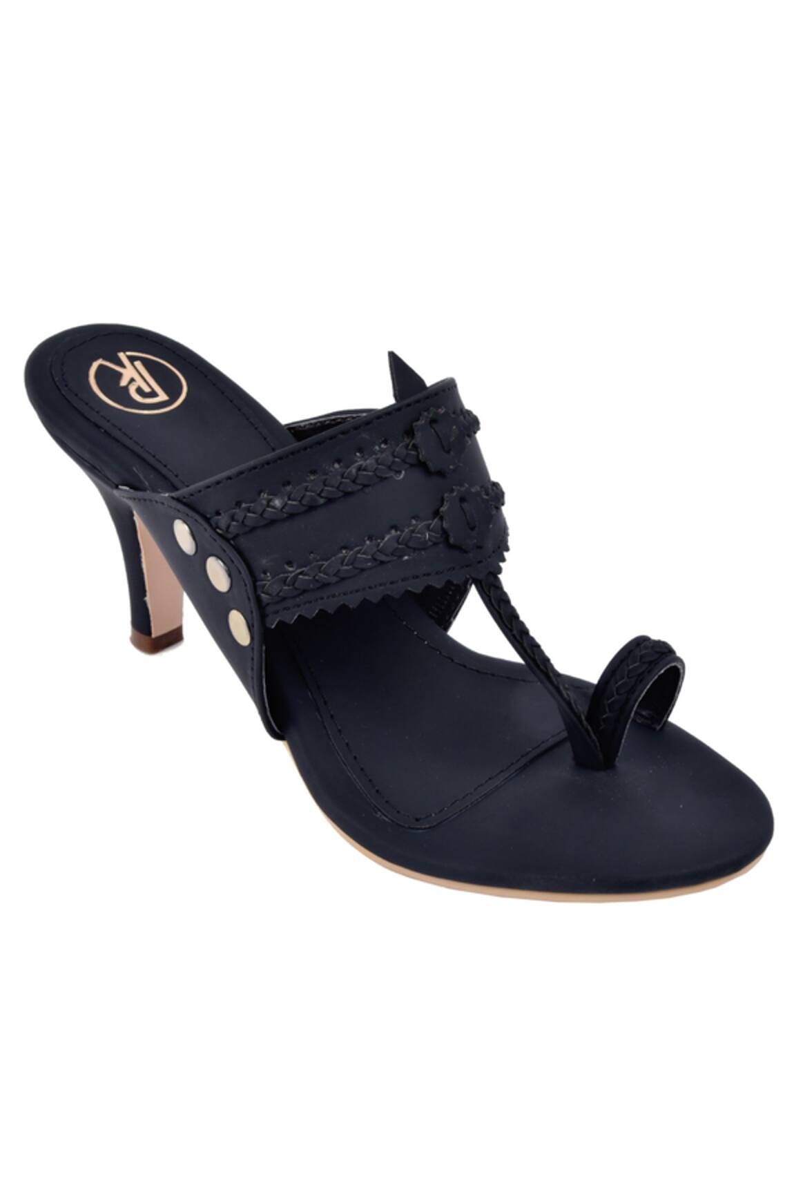 Preet Kaur Black Cutwork Kolhapuri Heels 