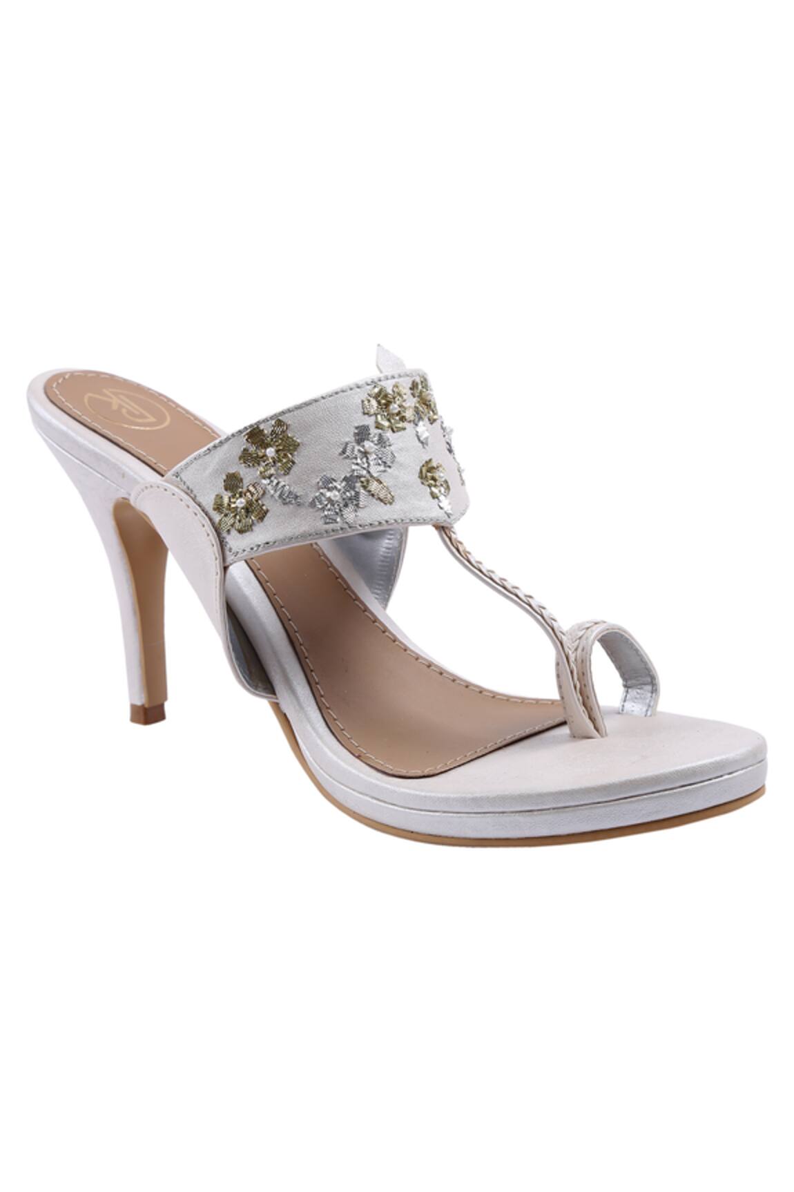 Preet Kaur  Floral Embellished Kolhapuri Heels 