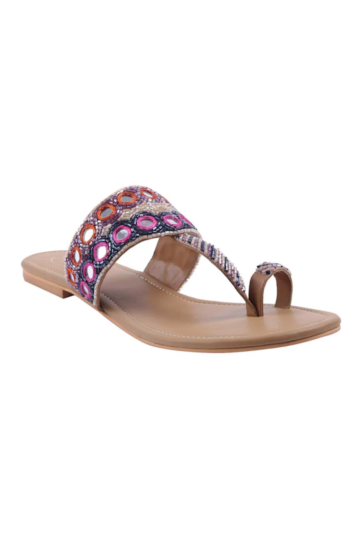 Preet Kaur Mirror Embellished Kolhapuri Sandals 