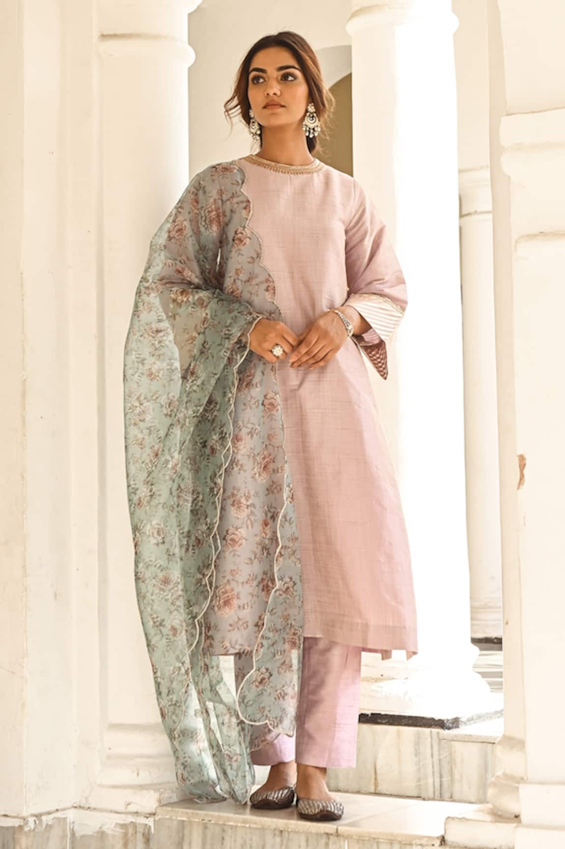 Palak & Mehak Placement Embroidered Kurta Set