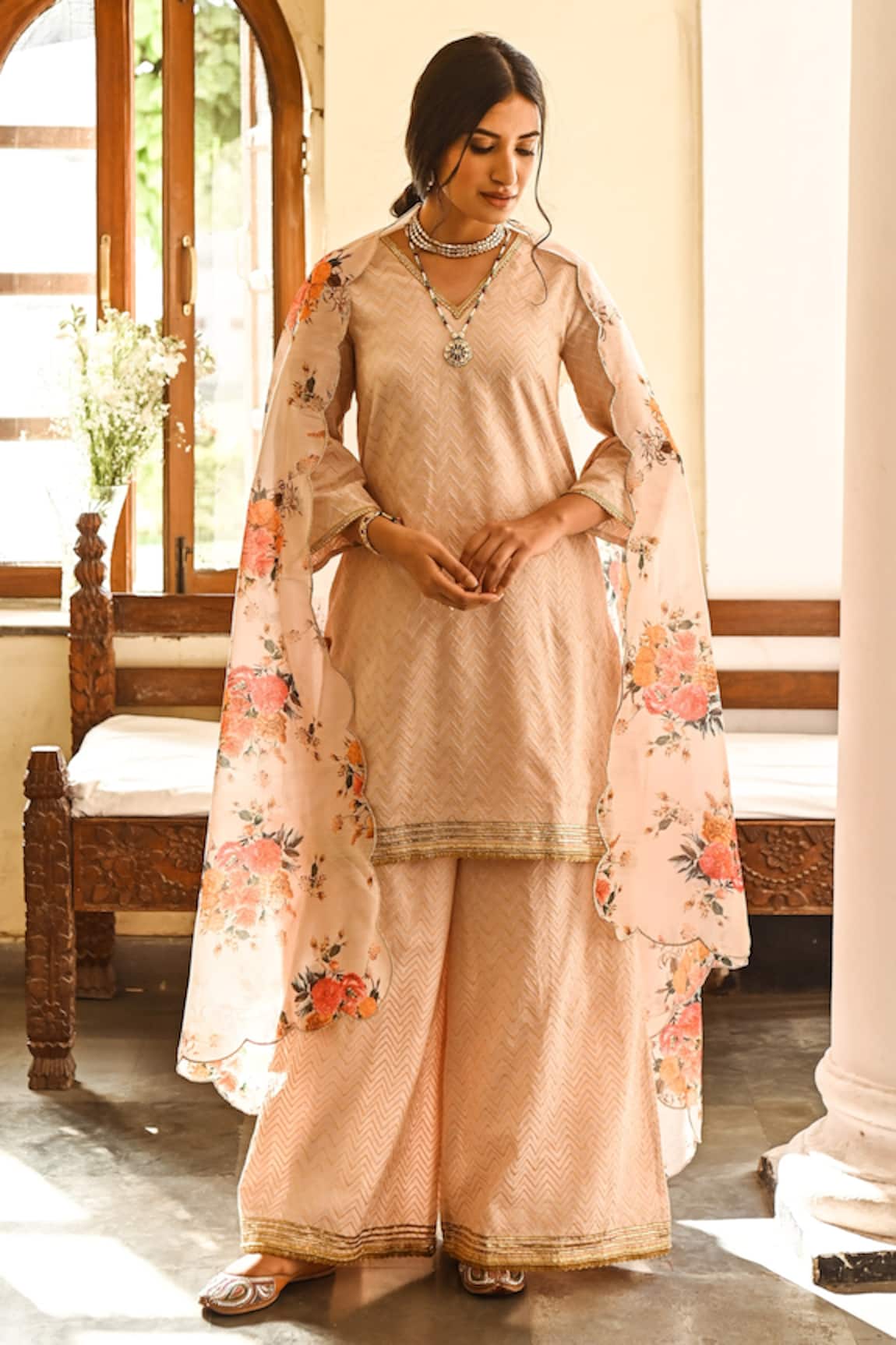 Palak & Mehak Placement Embroidered Kurta Set