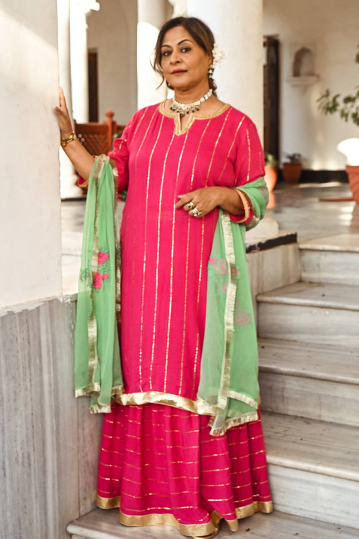 Palak & Mehak Layered Kurta With Dupatta 