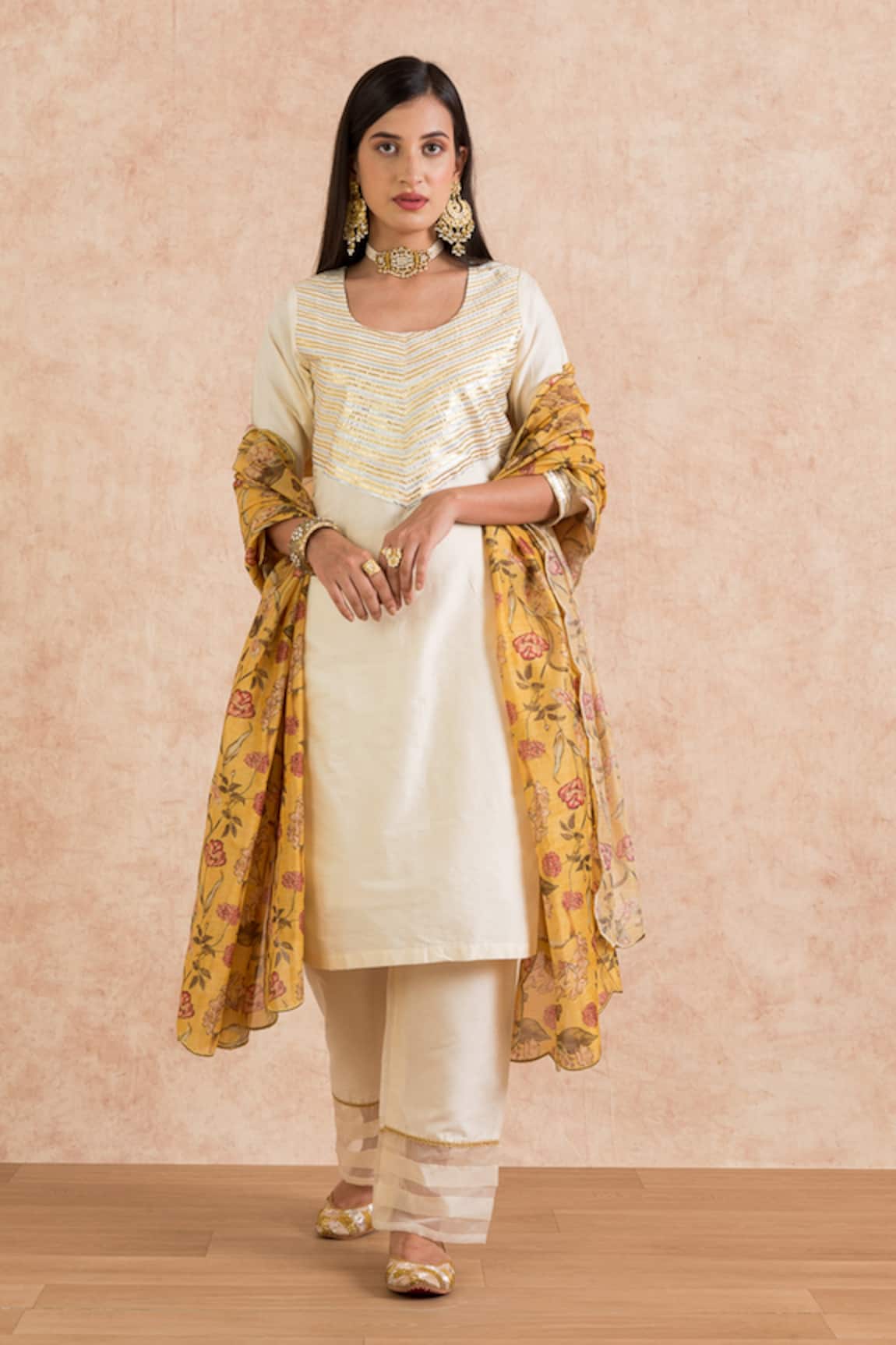 Palak & Mehak Gota Embroidered Kurta Set 