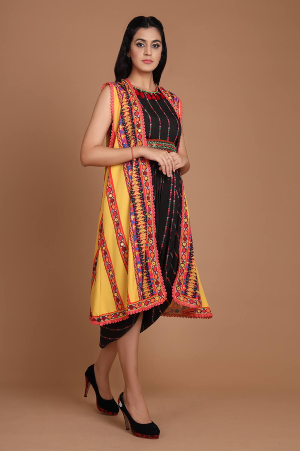 Preeti S Kapoor Draped Dress with Jacket 