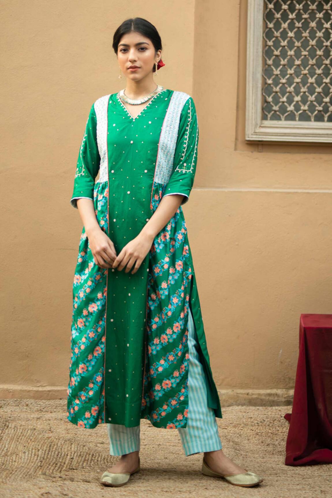 Pita Nila Panelled Kurta & Pant Set