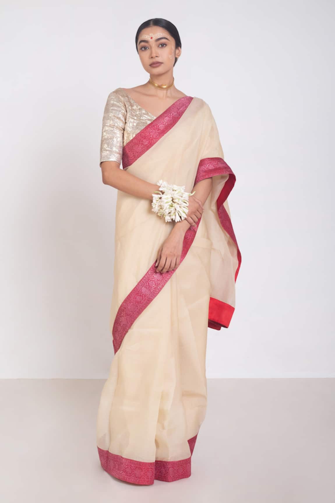 Project And Stories Organza Handwoven Saree