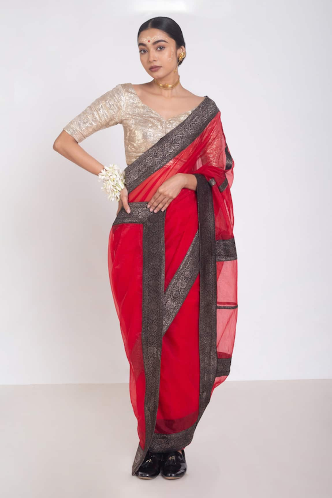 Project And Stories Organza Handwoven Saree