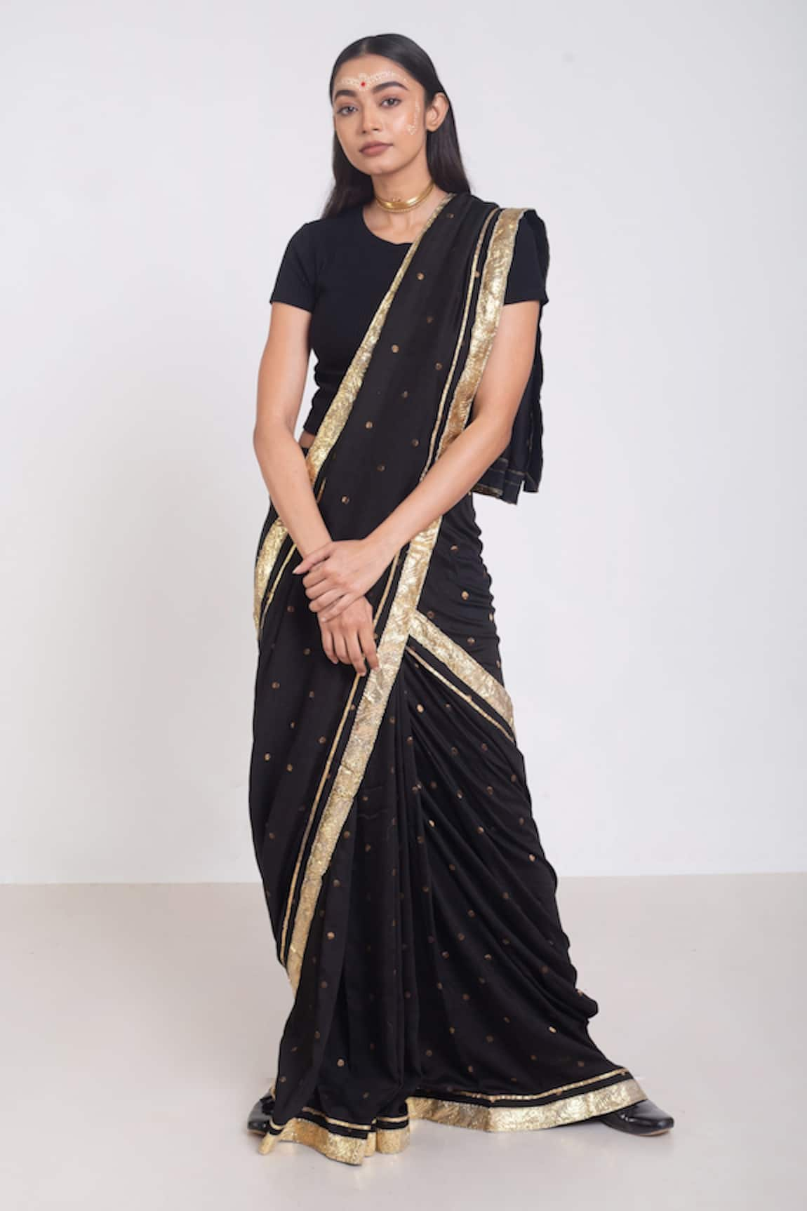 Project And Stories Butti Embroidered Handwoven Saree