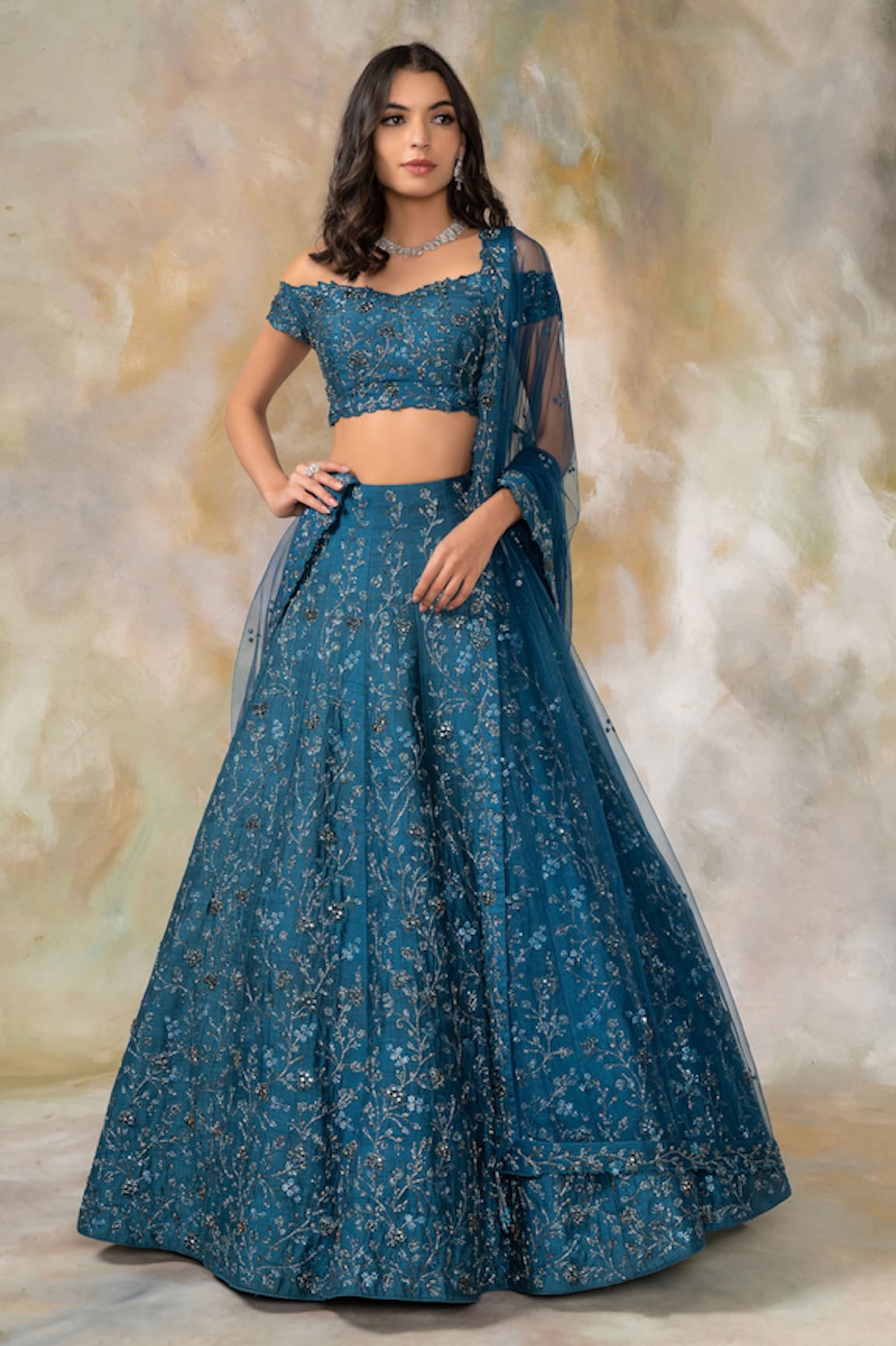 Off-Shoulder Lehenga