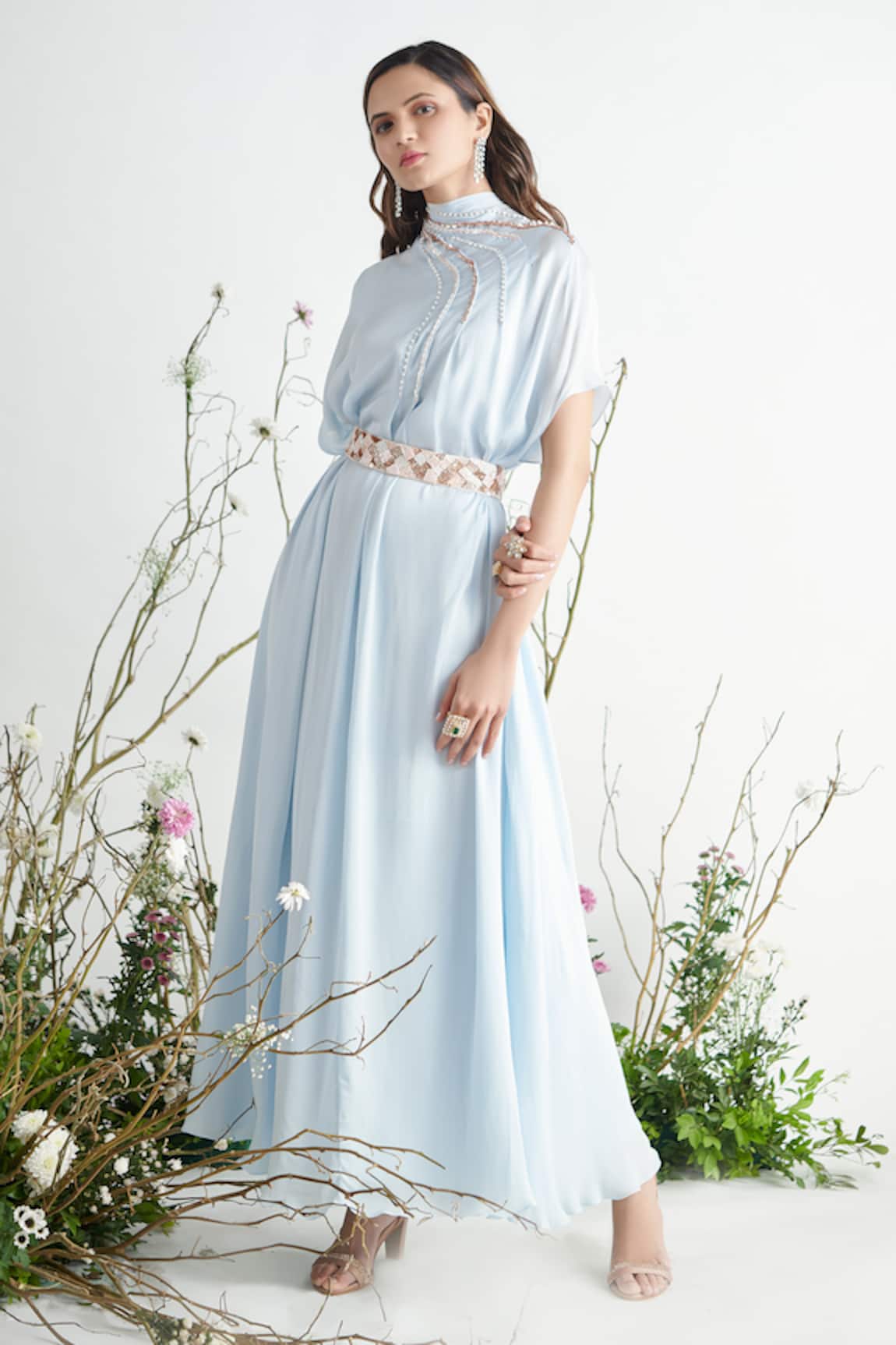 Masumi Mewawalla Embellished Kaftan with Belt 