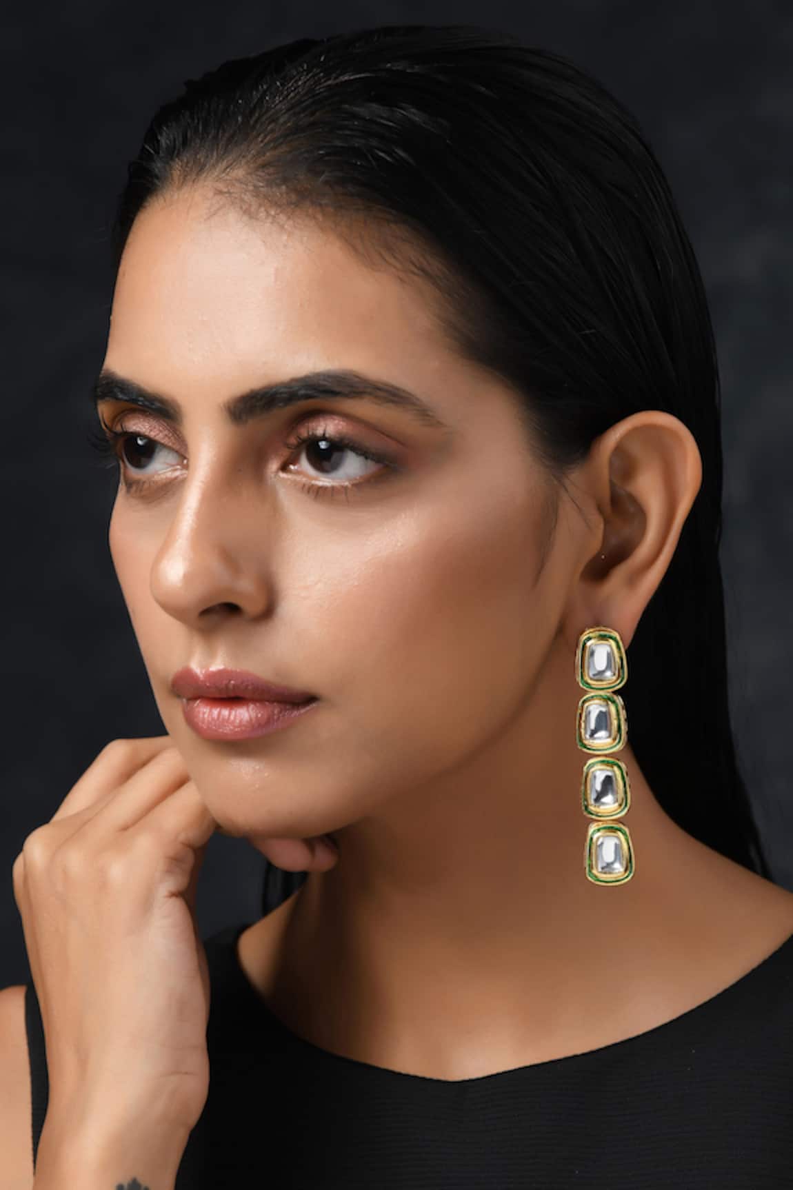 Paisley Pop Kundan Earrings 
