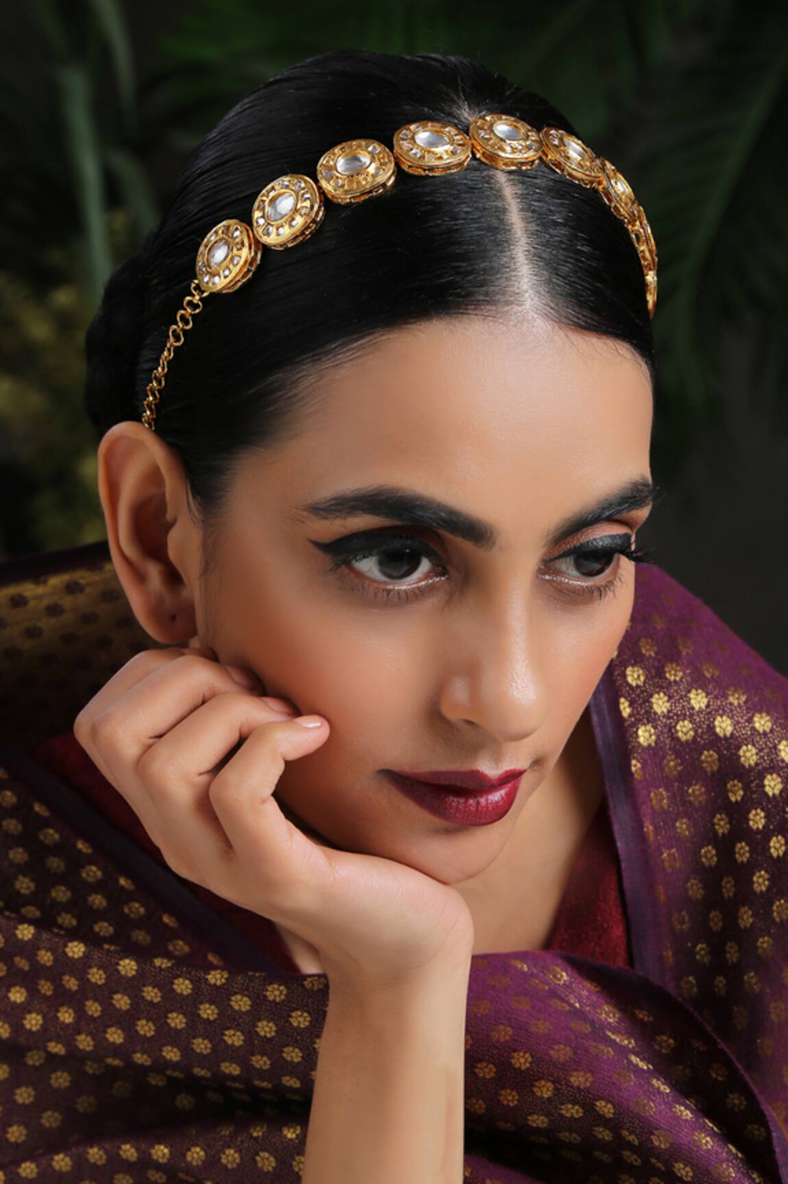 Paisley Pop Kundan Encrusted Gold Headband