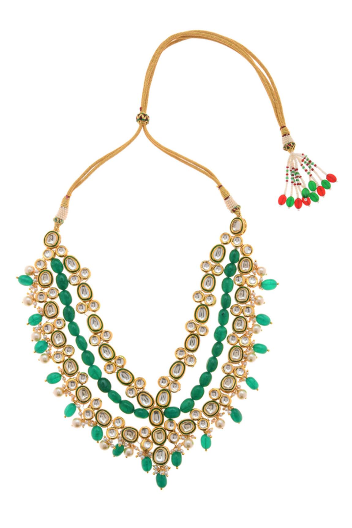 Paisley Pop Kundan Layered Necklace 