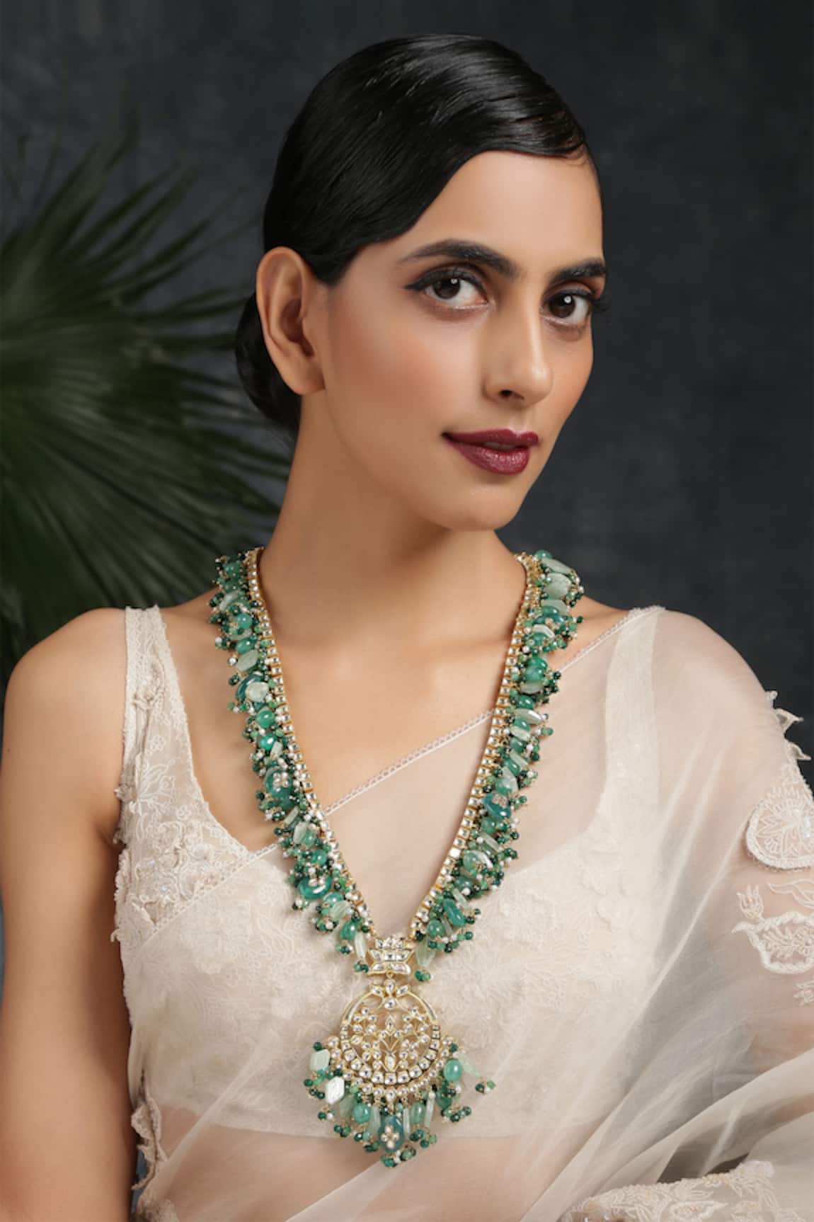 Paisley Pop Kundan Pendant Long Necklace
