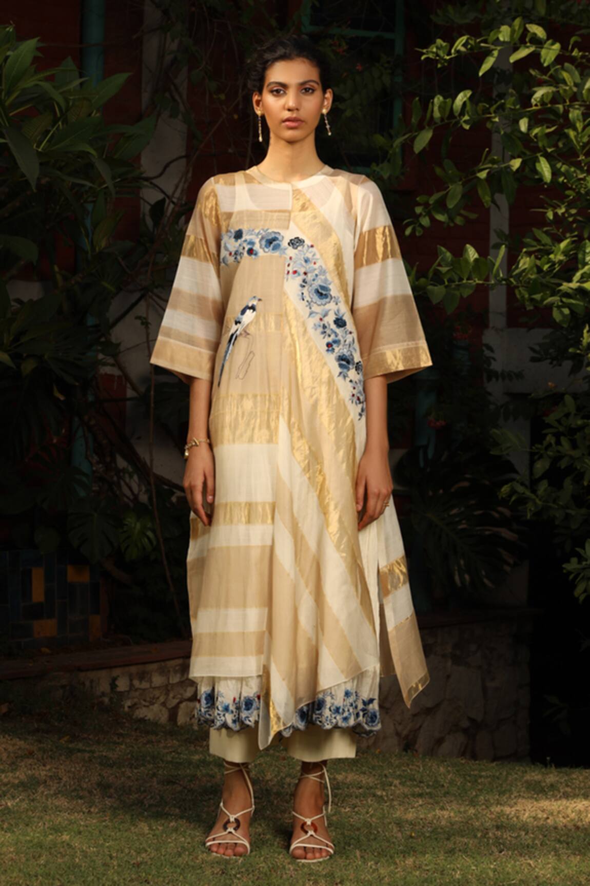 Prama By Pratima Pandey Silk Maheshwari Kurta Set