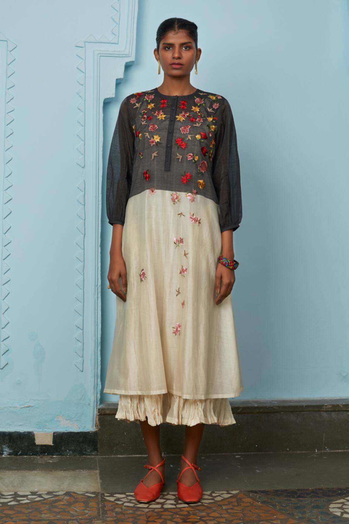 Prama By Pratima Pandey Silk Maheshwari Embroidered Tunic