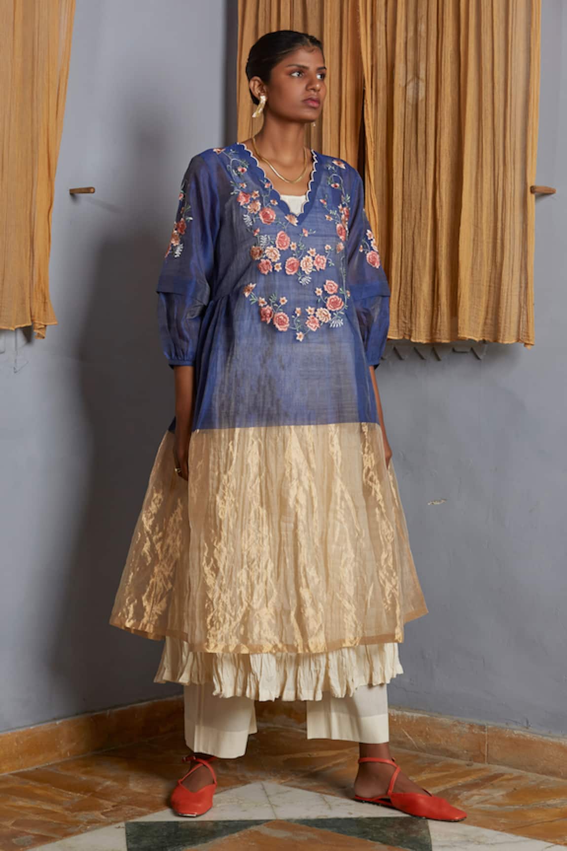 Prama By Pratima Pandey Silk Maheshwari Embroidered Tunic