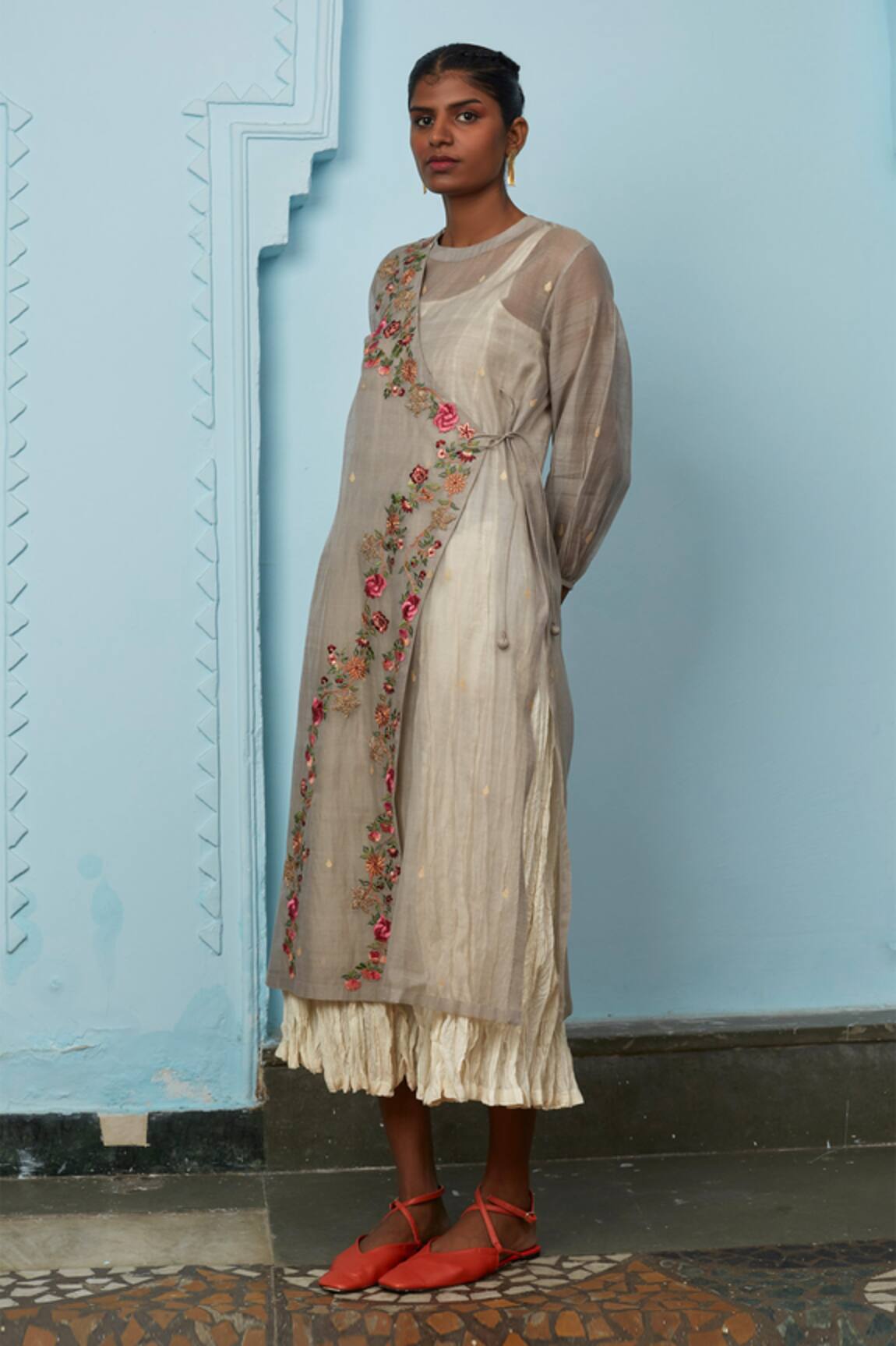 Prama By Pratima Pandey Silk Chanderi Embroidered Tunic