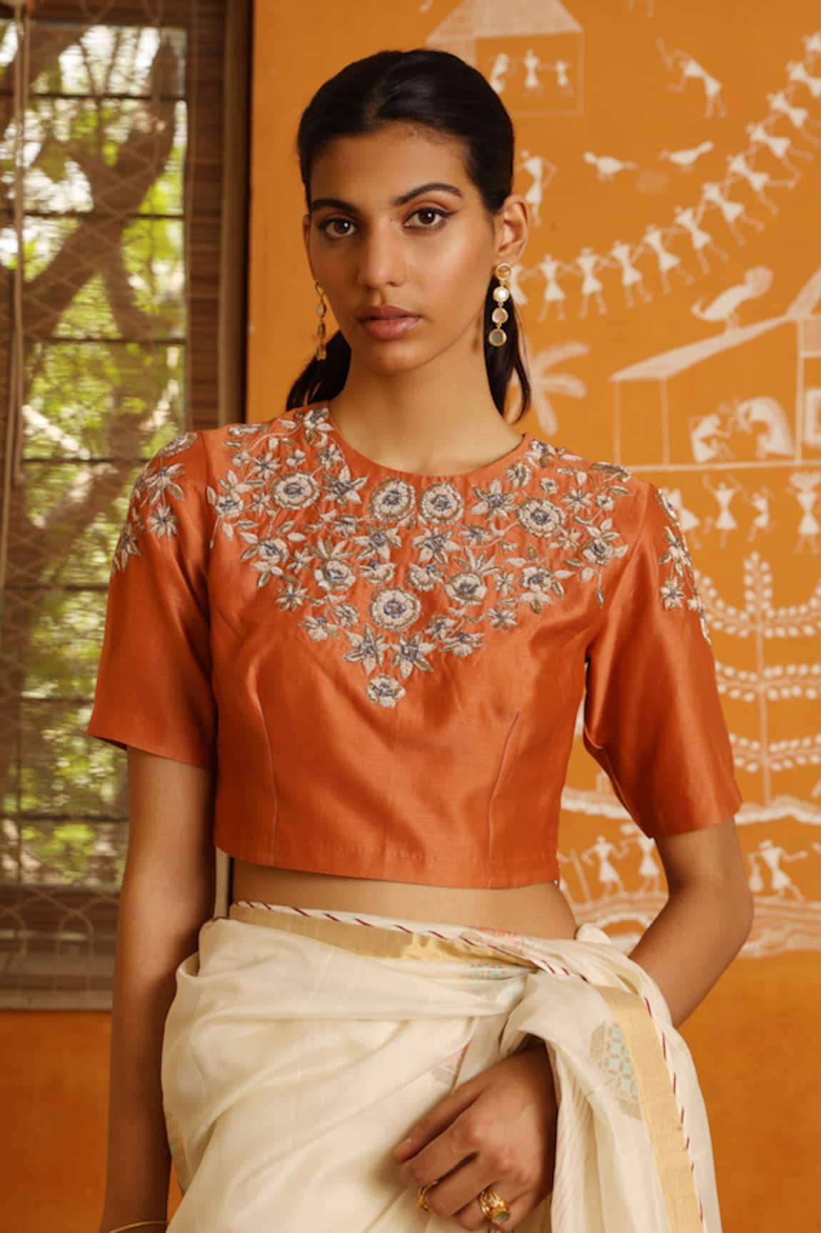 Prama By Pratima Pandey Silk Chanderi Blouse 