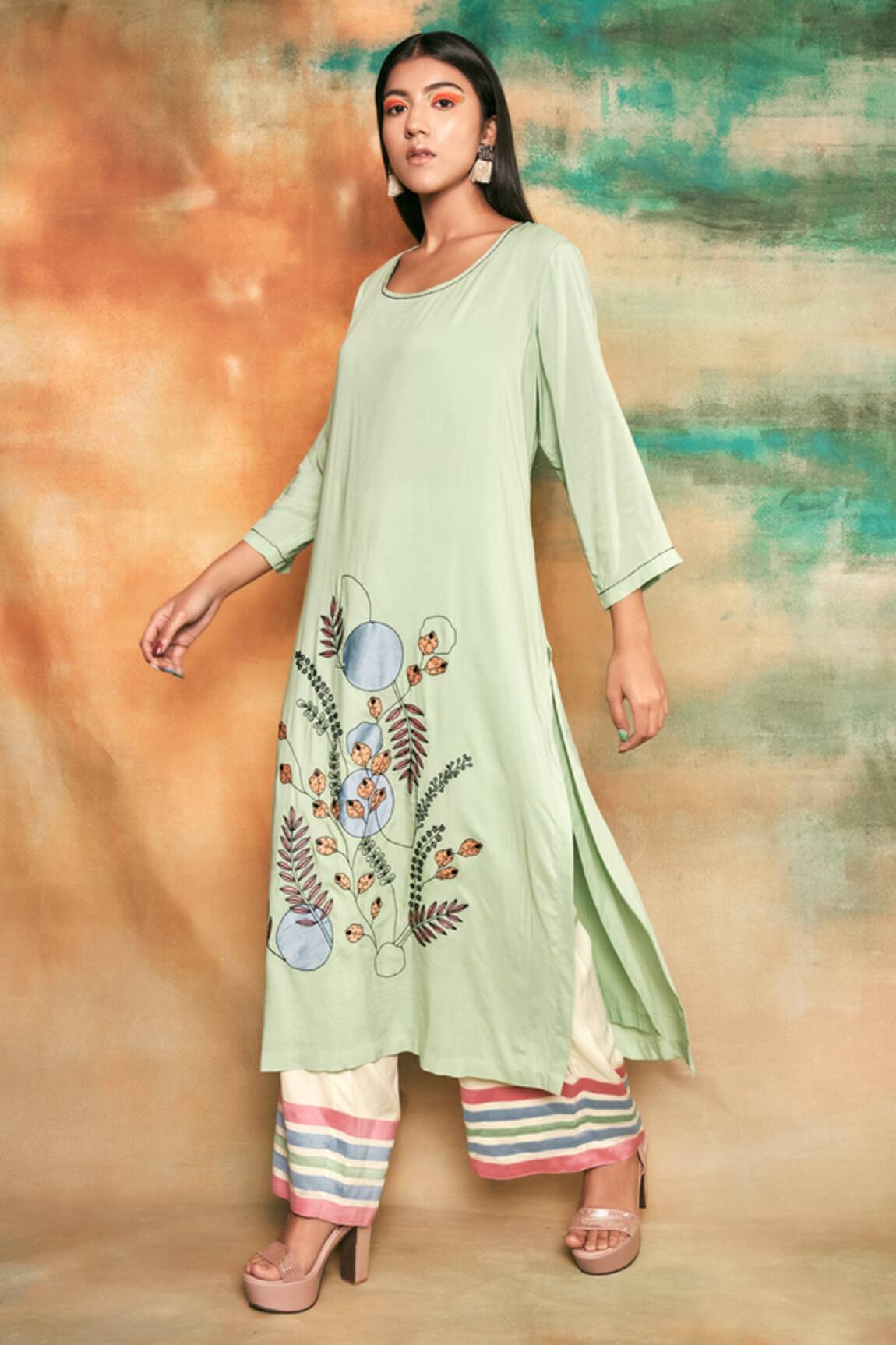 Shilpi Gupta Embroidered Kurta & Palazzo Set 