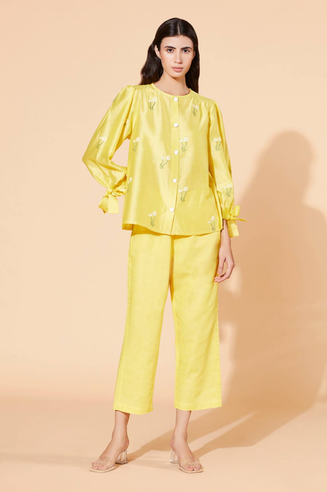 Meadow Silk Chanderi Shirt & Cotton Linen Pant Set