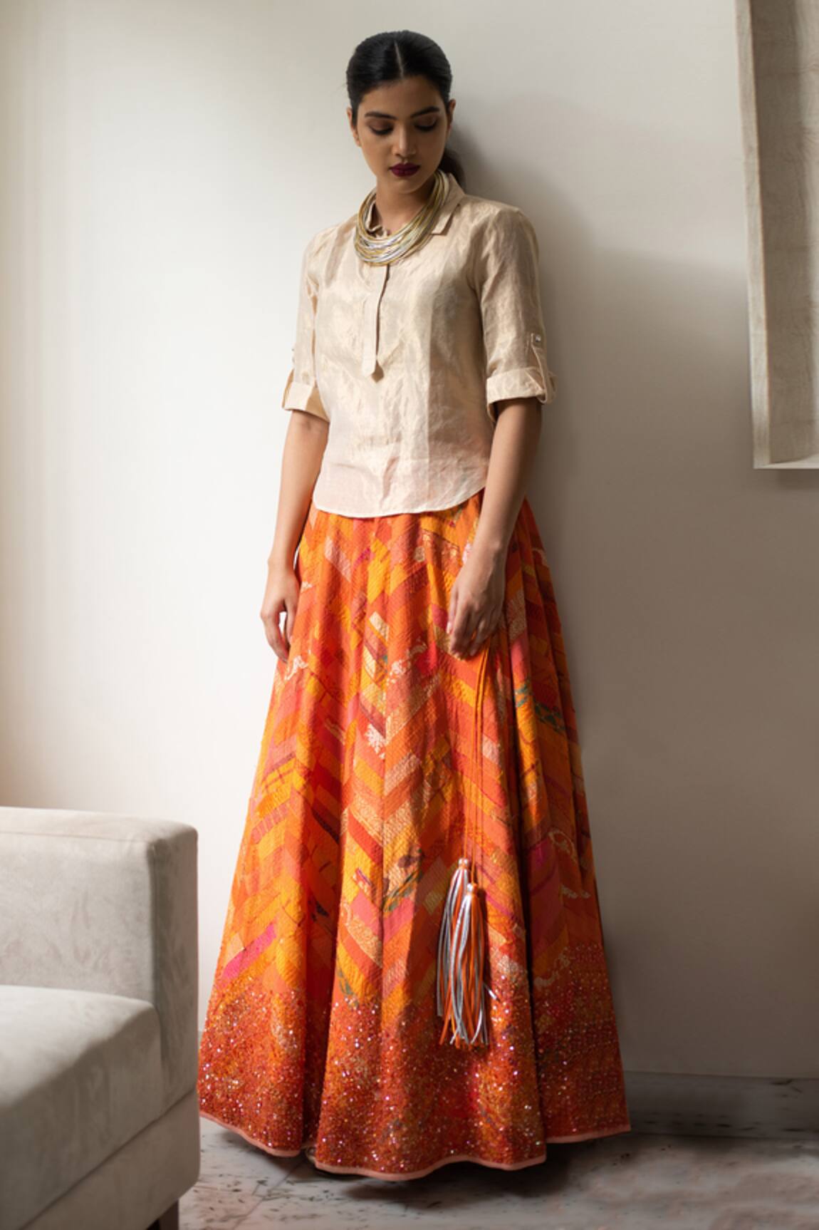 Priyanka Raajiv Silk Blouse & Lehenga Set 
