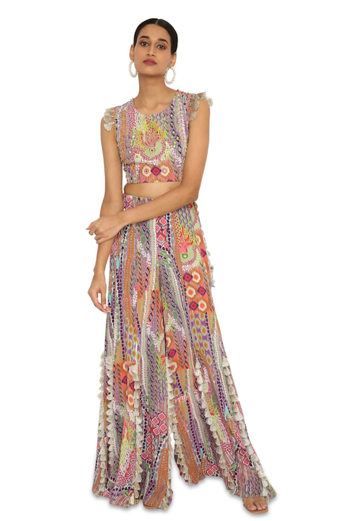 Payal Singhal Printed Blouse & Embroidered Sharara Set