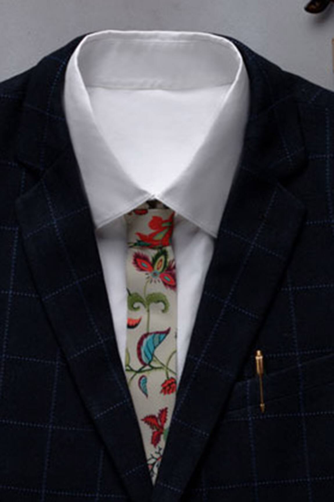 PS Men by Payal Singhal Chidiya Print Crepe Tie