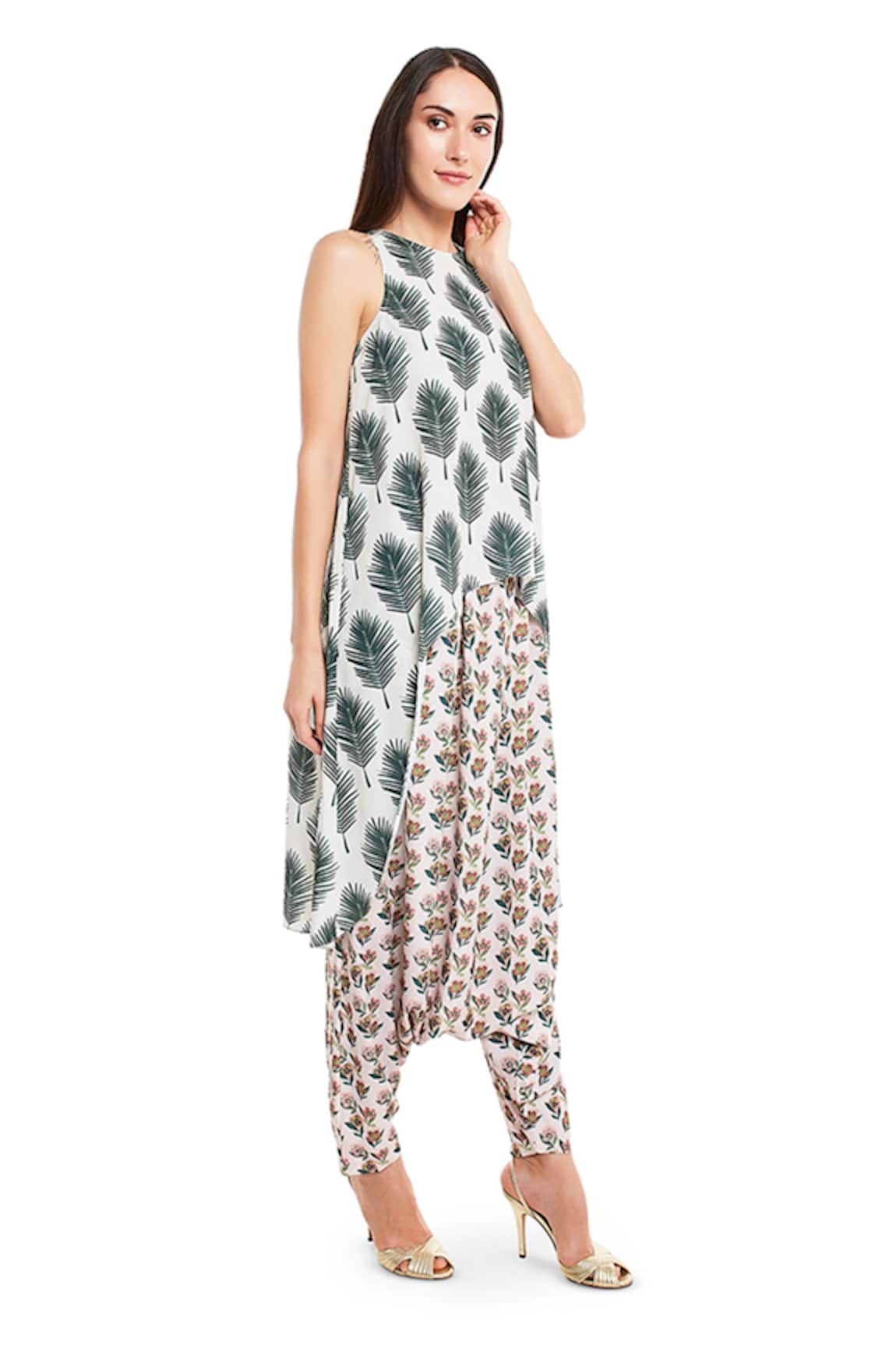 PS Pret By Payal Singhal Leaf Print Kurta & Pant Set 
