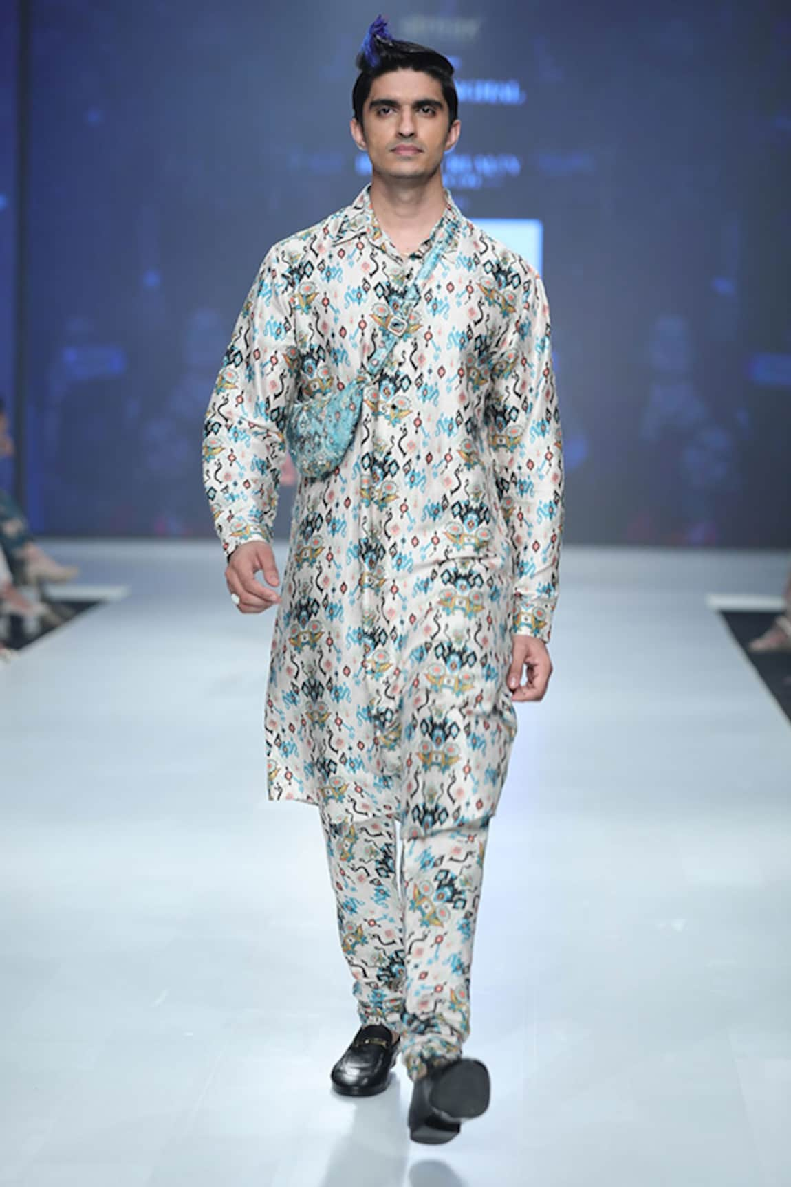 PS Men by Payal Singhal Ikat Love Print Kurta Set