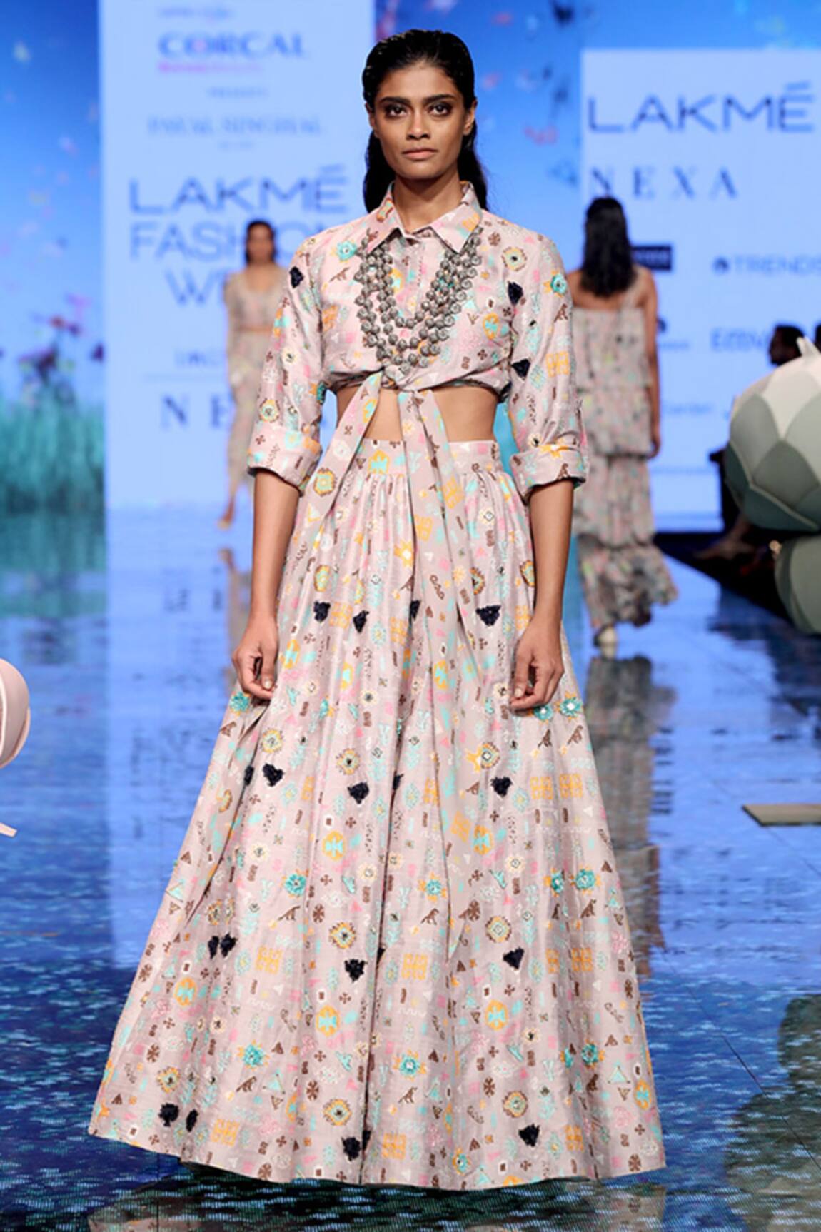 Payal Singhal Davina Printed Shirt Lehenga Set 